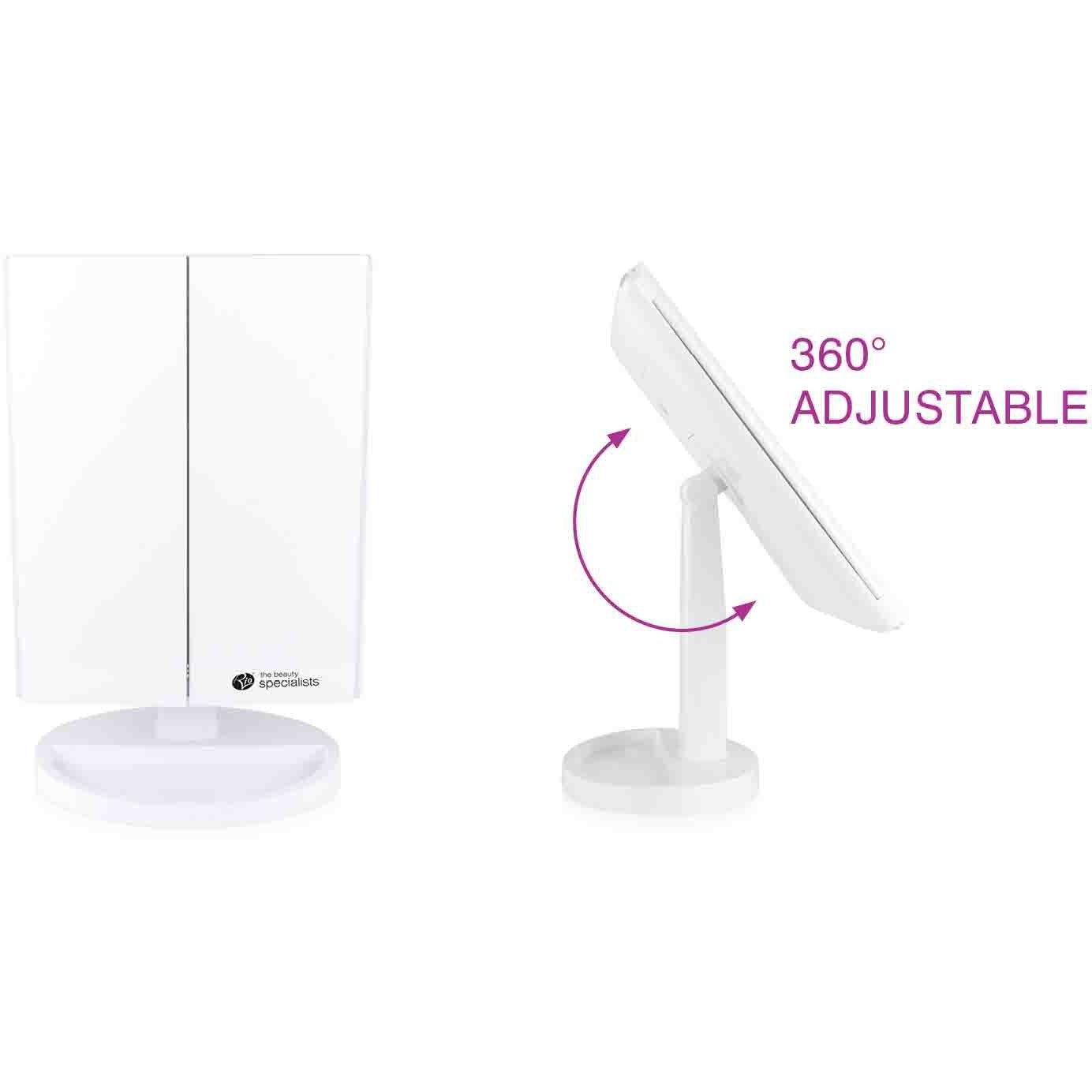 White - Rio - Full Size LED Makeup Mirror 1x 3x 5x & 10x Mag - 6