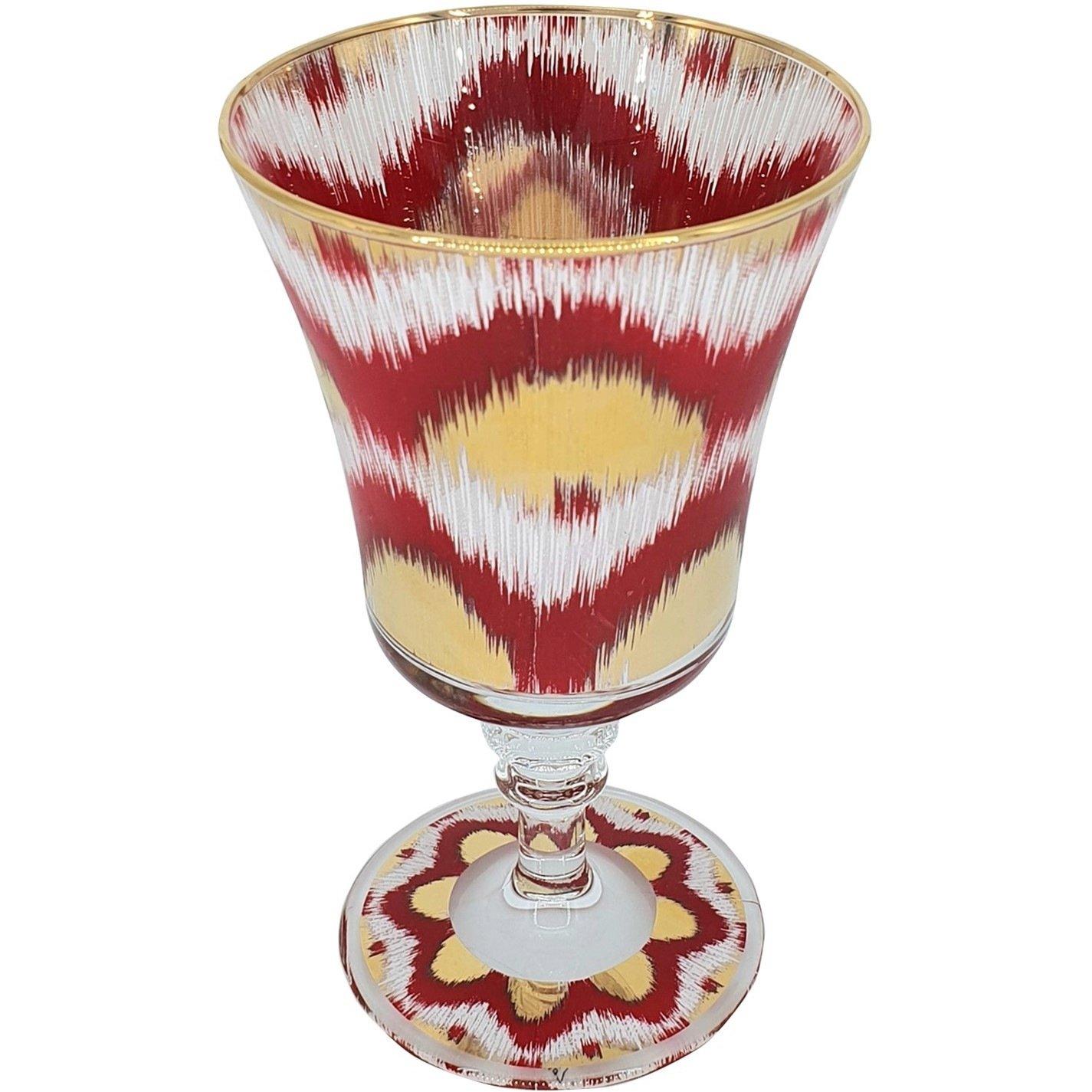 Red - Les Ottomans - LesOttomans Ikat Wine Goblet - 1