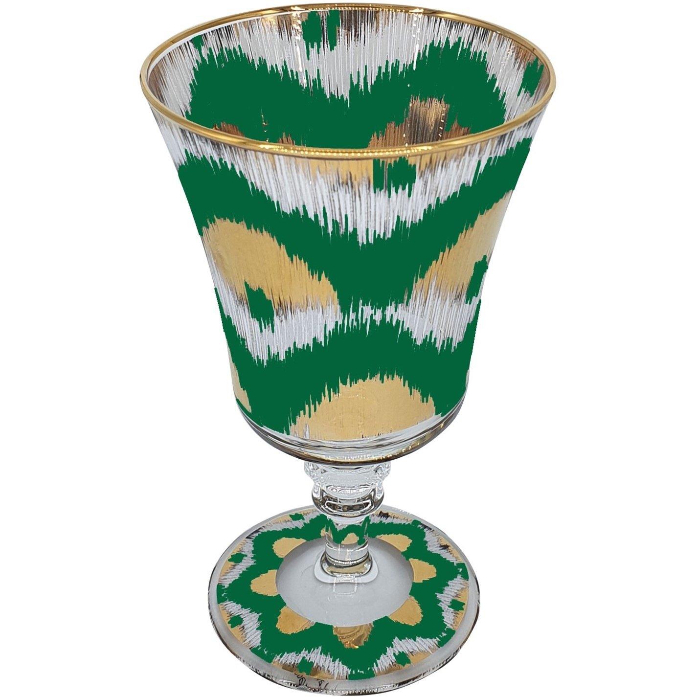 Green - Les Ottomans - LesOttomans Ikat Wine Goblet - 1