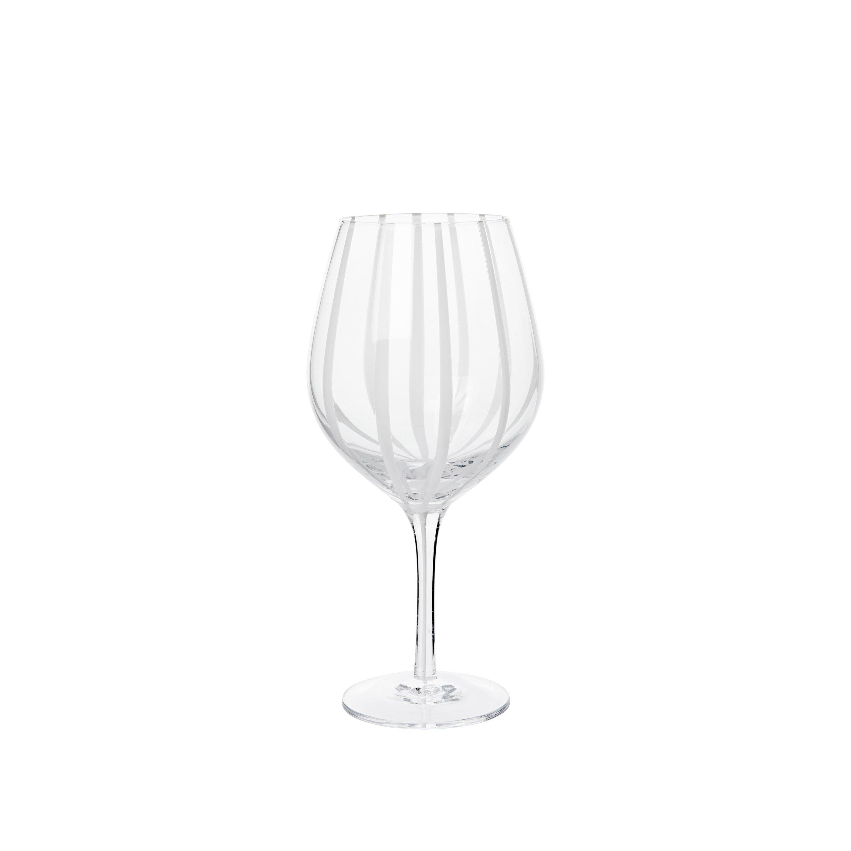 Clear - Broste Copenhagen - Stripe Red Wine Glass - Set of 4 - 1