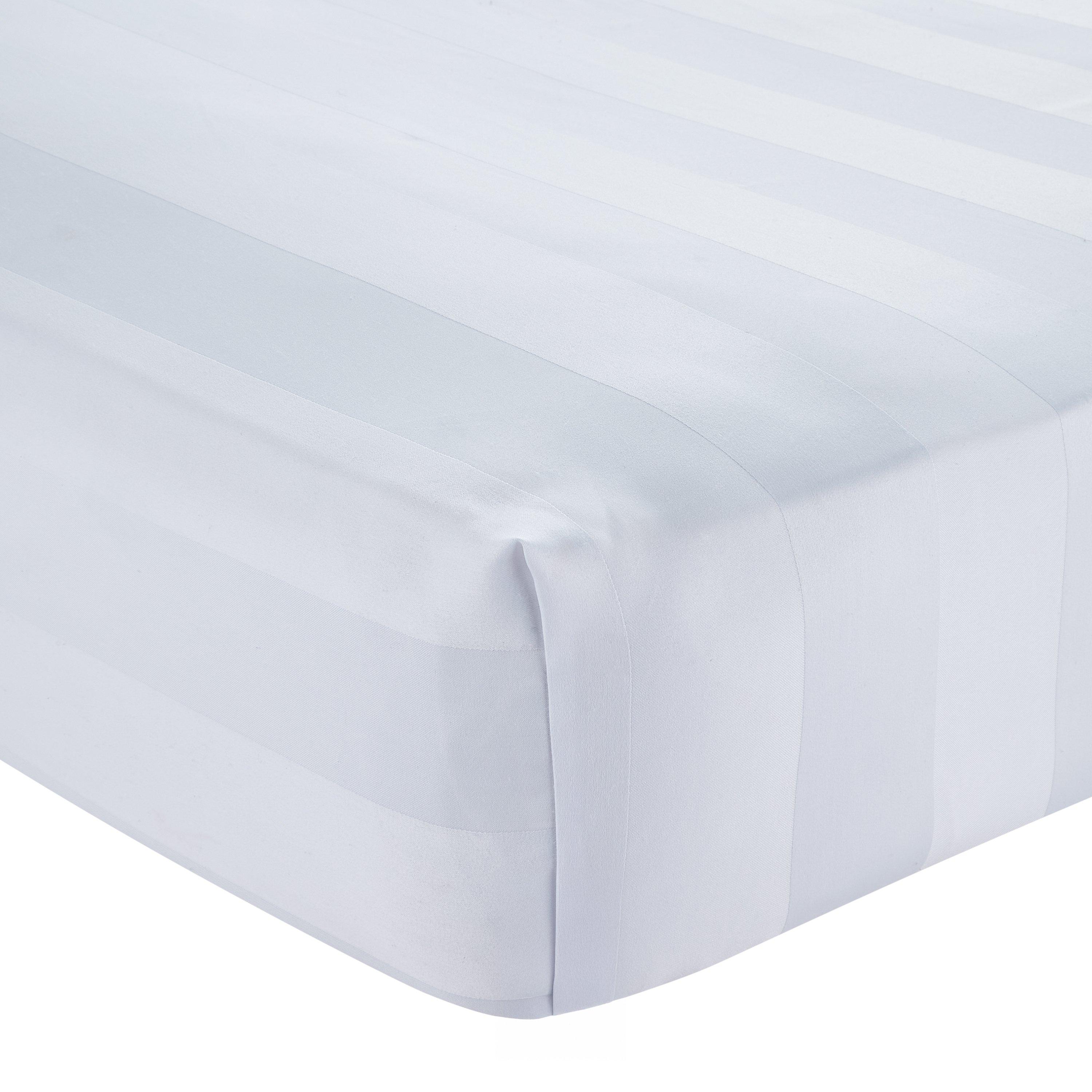 Bijela - Catherine Lansfield - Soft Satin Stripe Flat and Fitted Sheets - 3
