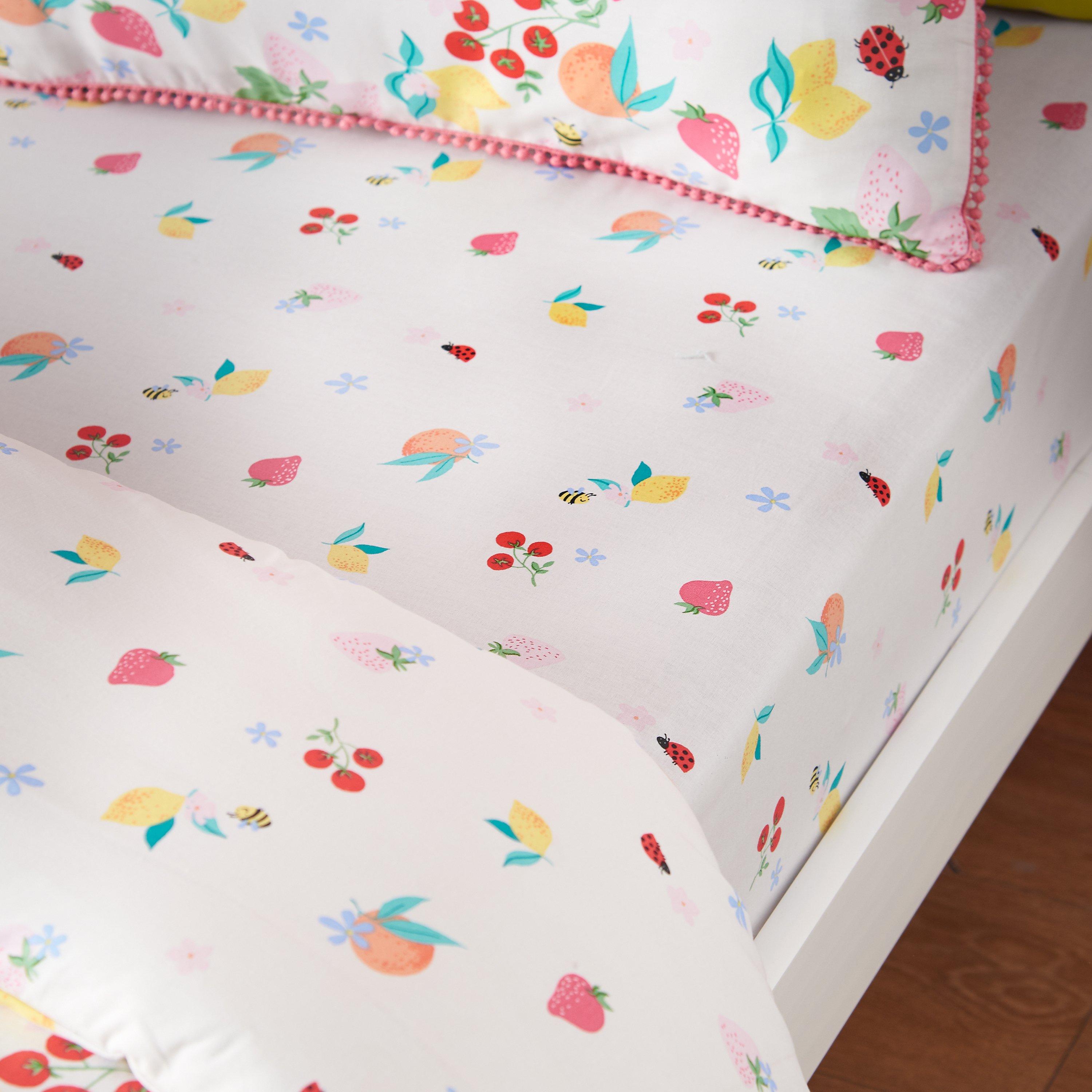 Multi - Catherine Lansfield Kids - Fruity Friends Flat and Fitted Sheets - 1