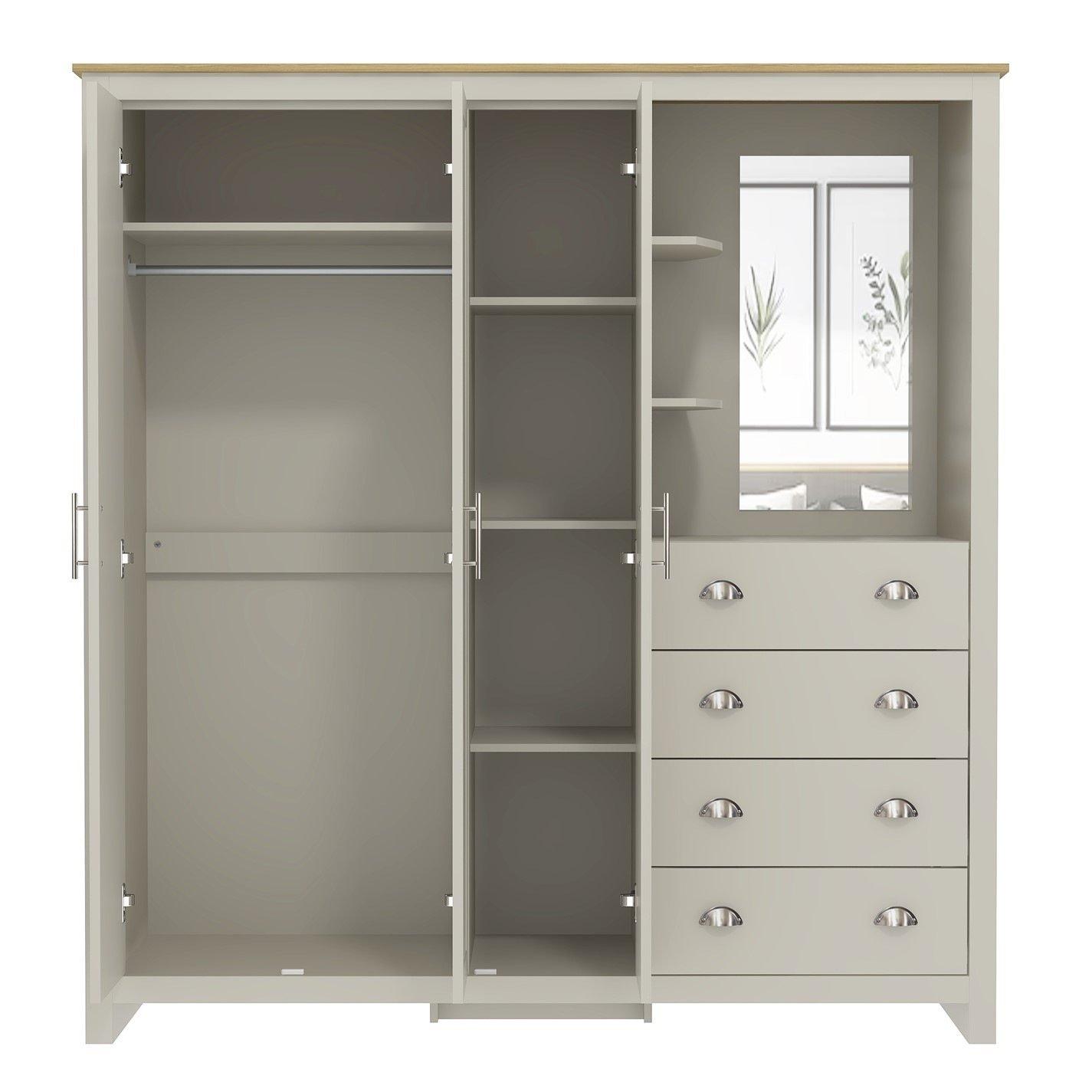 Grey - Jack Wills - Lancaster 4 Drawer Wardrobe Combi Unit - 4