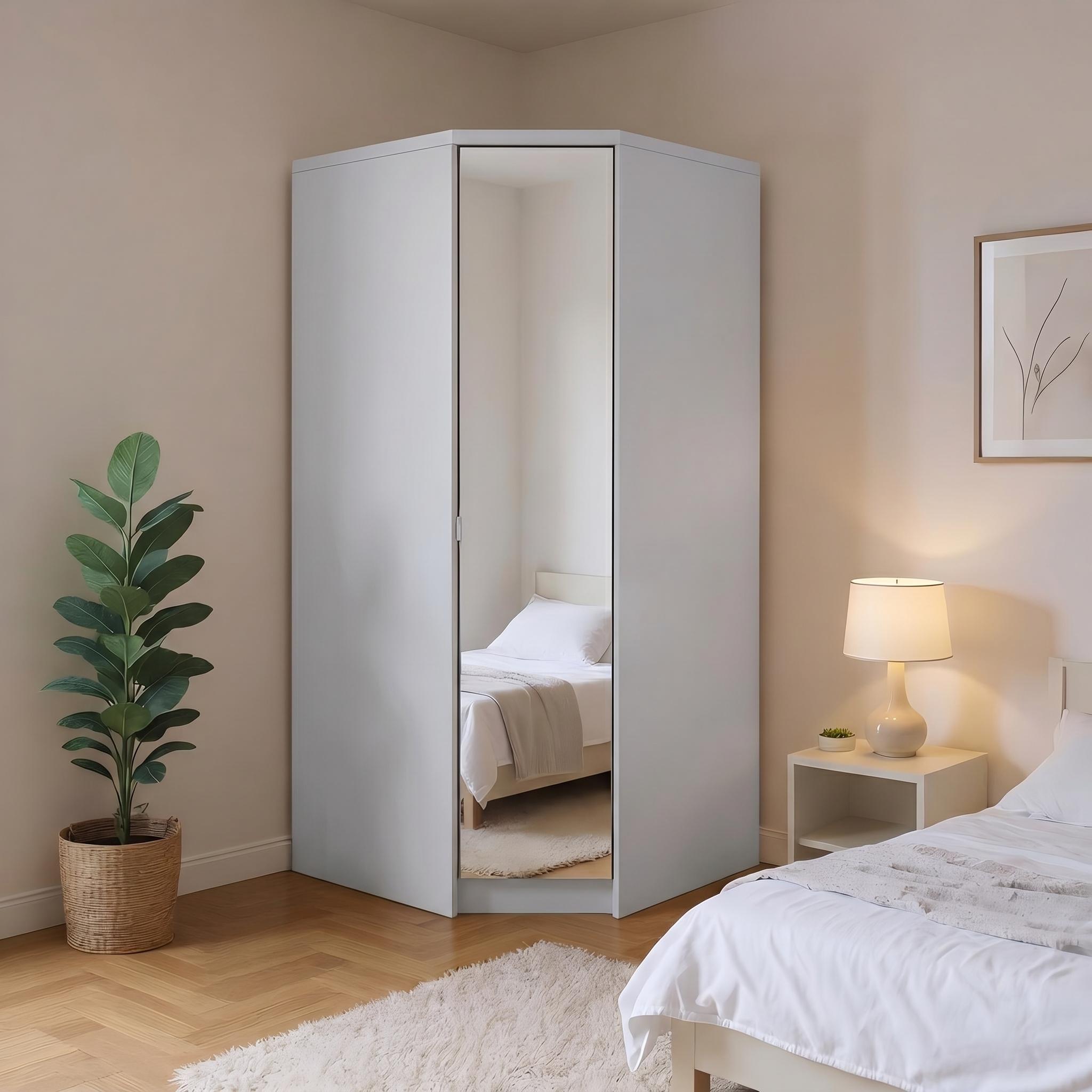 Grey - Jack Wills - Corner Wardrobe with Mirror - 1