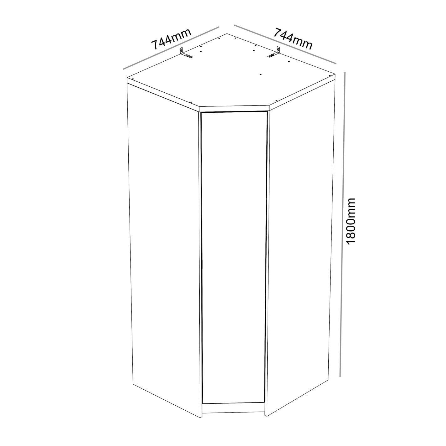 Grey - Jack Wills - Wardrobe with Mirror - 8