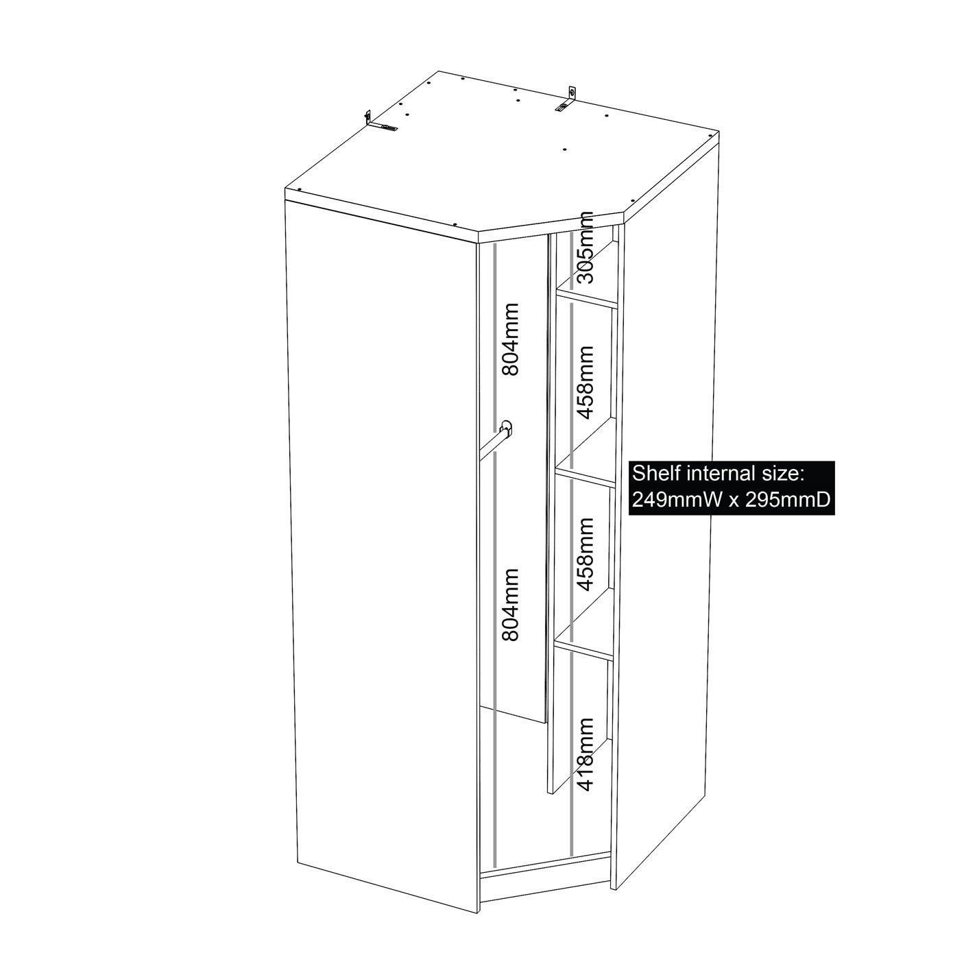 Grey - Jack Wills - Corner Wardrobe with Mirror - 10