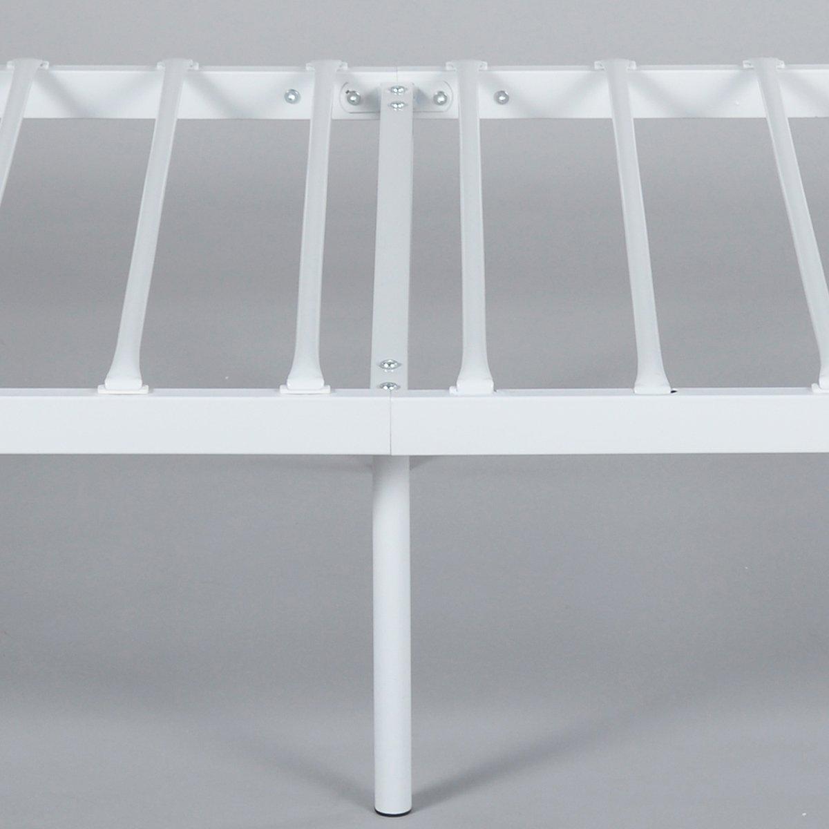White - FurnitureR - DANDY White Metal Bedframe Single size - 3