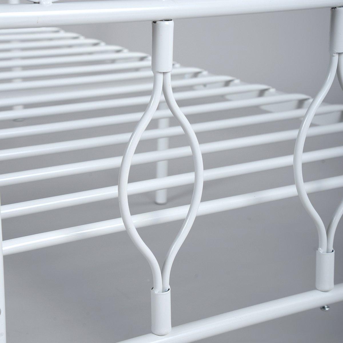 White - FurnitureR - DANDY White Metal Bedframe Single size - 4