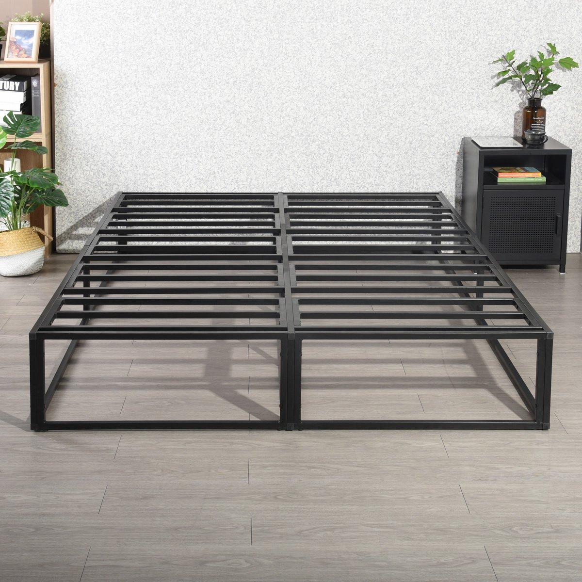 Black - Homylin - Metal Bed Frame Double size with Underbed Storage Space - 4