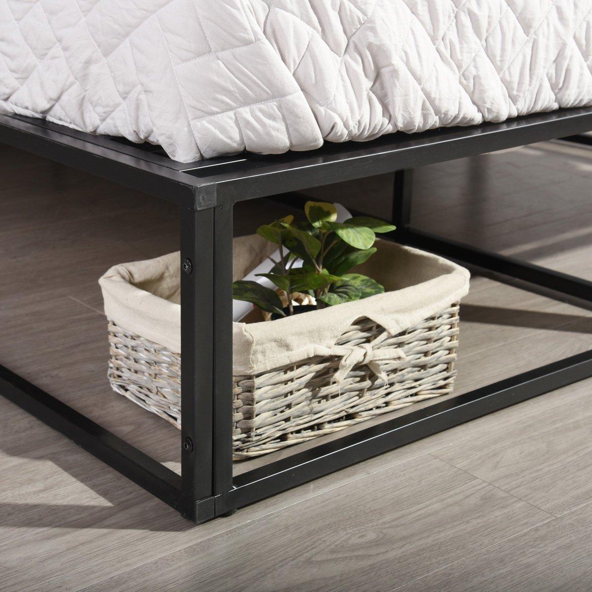 Black - Homylin - Metal Bed Frame Double size with Underbed Storage Space - 7