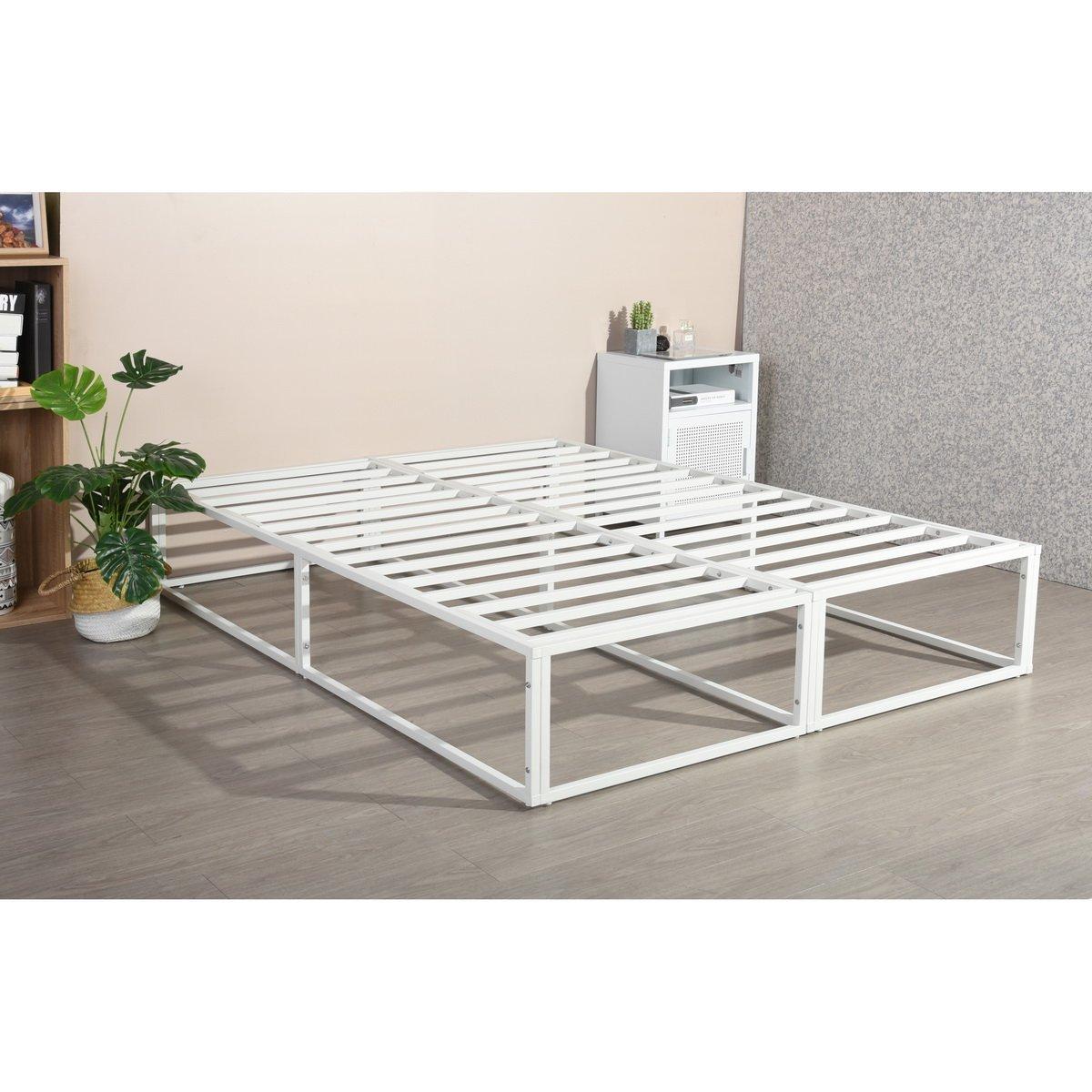White - Homylin - Metal Bed Frame King size with Underbed Storage Space - 1