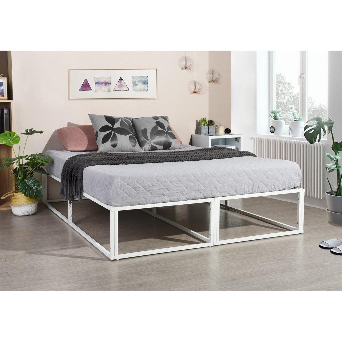 White - Homylin - Metal Bed Frame King size with Underbed Storage Space - 2