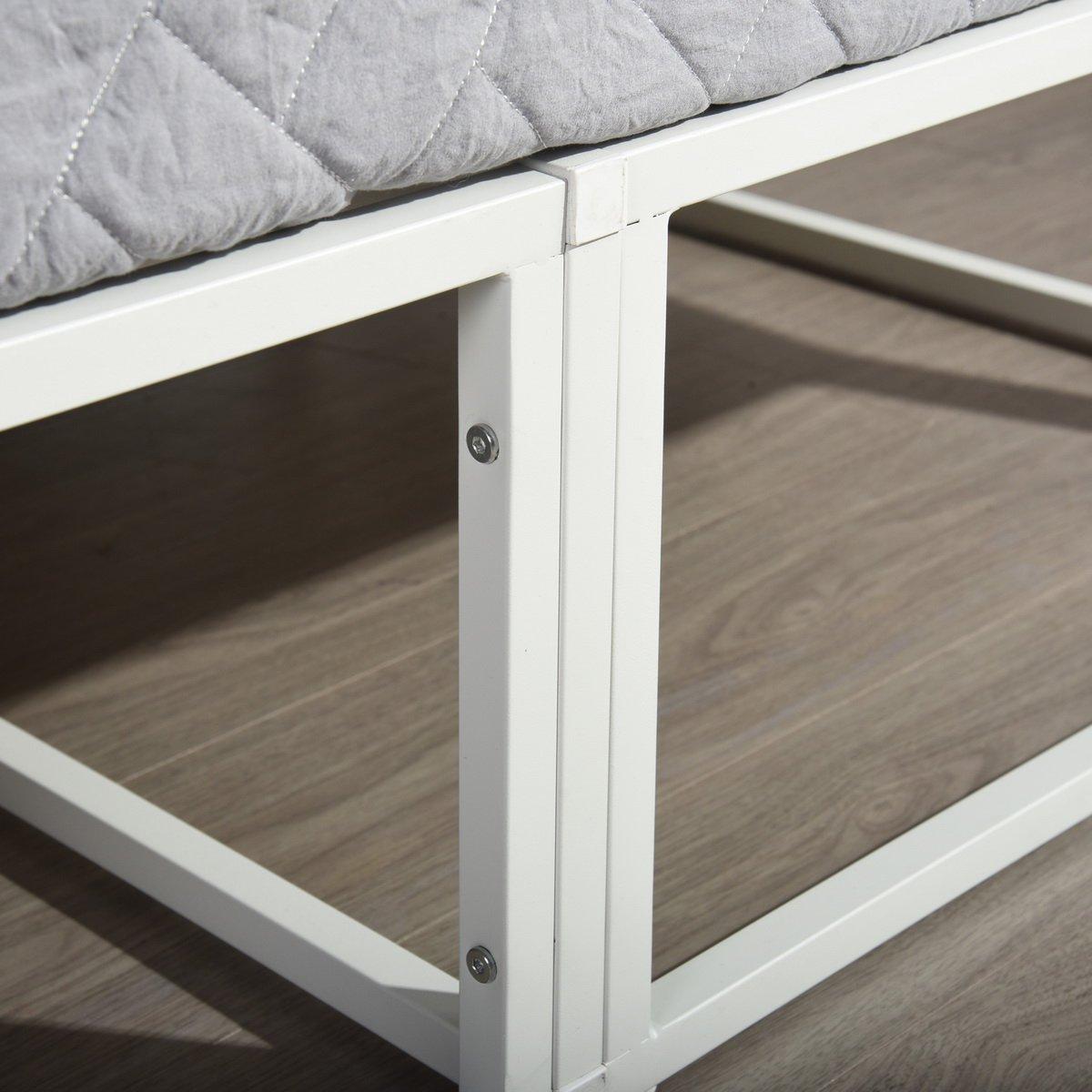 White - Homylin - Metal Bed Frame King size with Underbed Storage Space - 4