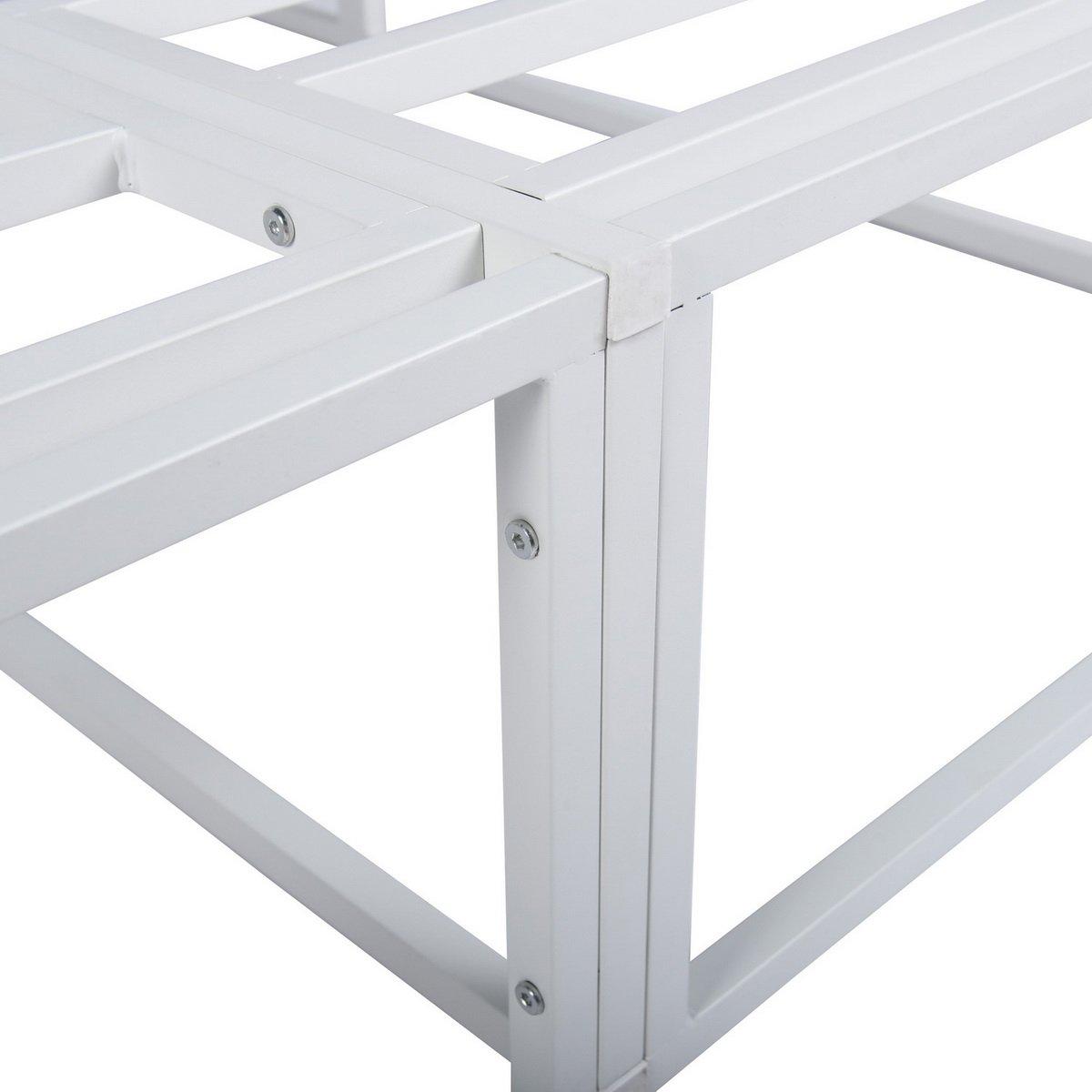 White - Homylin - Metal Bed Frame King size with Underbed Storage Space - 7