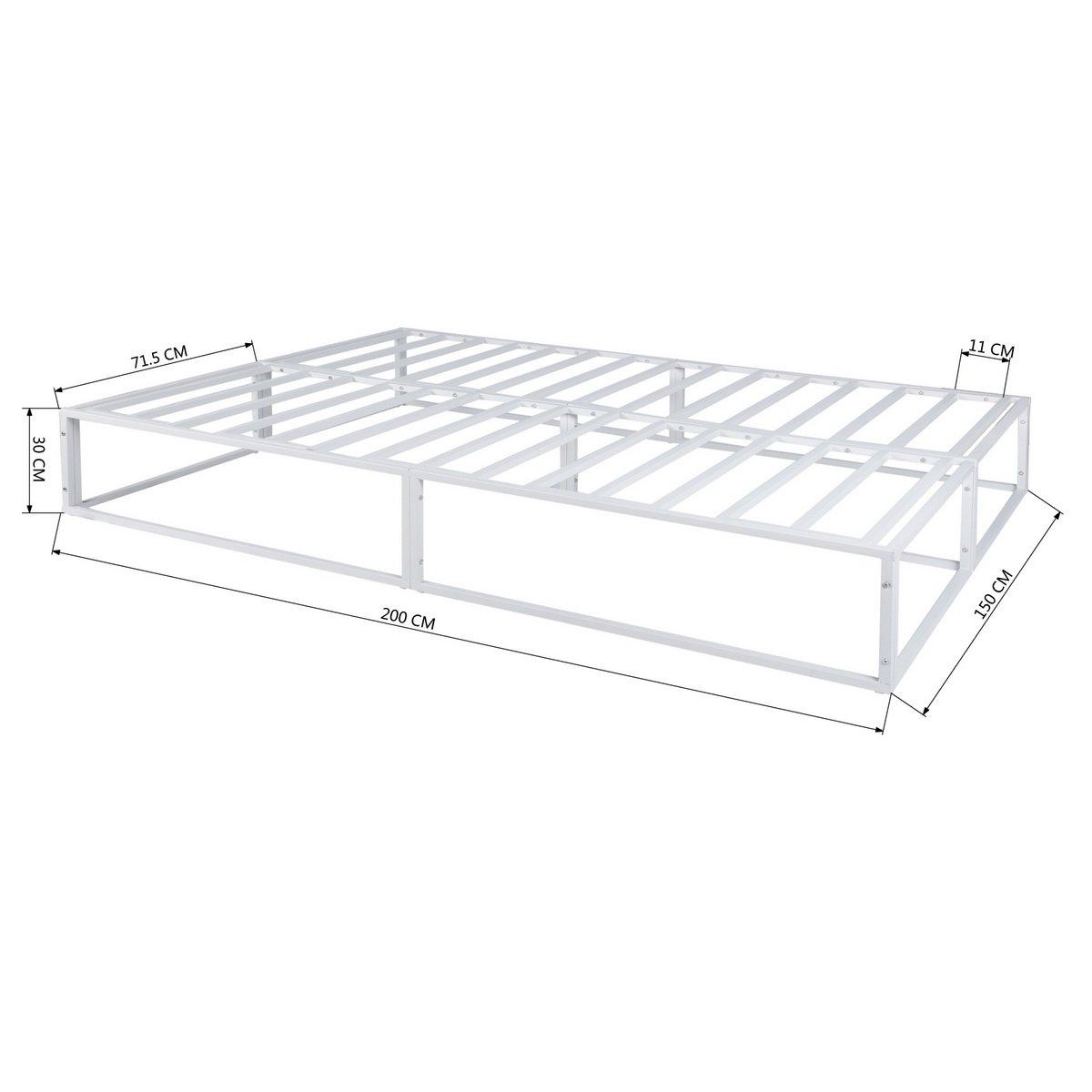 White - Homylin - Metal Bed Frame King size with Underbed Storage Space - 8