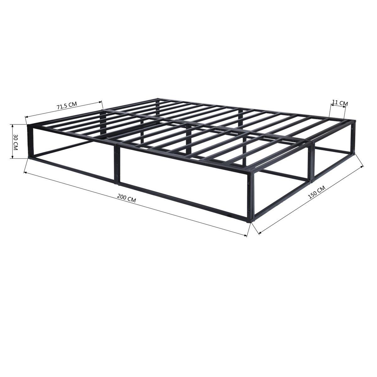Black - Homylin - Musel Metal Bed Frame King size with Underbed Storage Space - 8