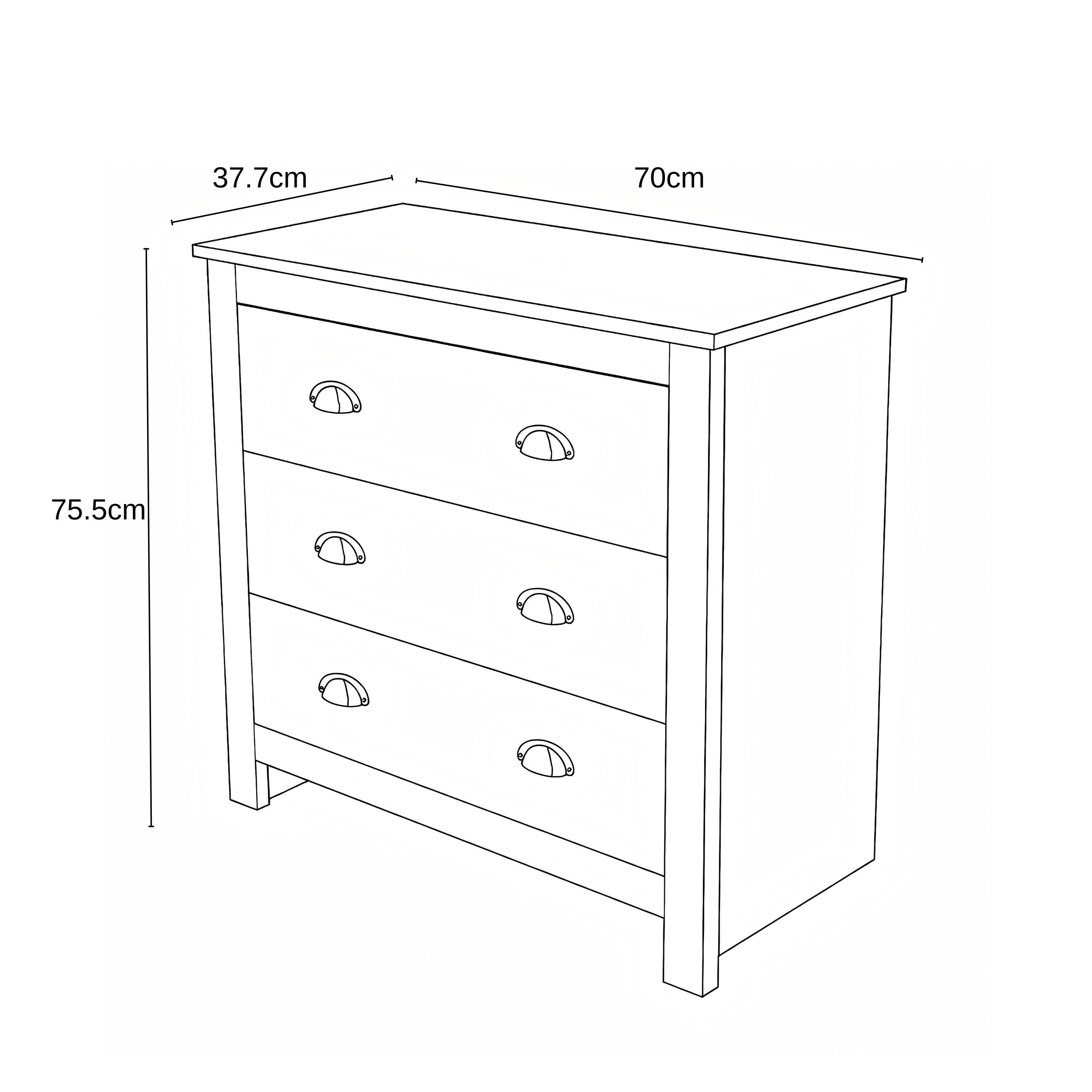 Grey - Jack Wills - 3 Drawers Chest - 5
