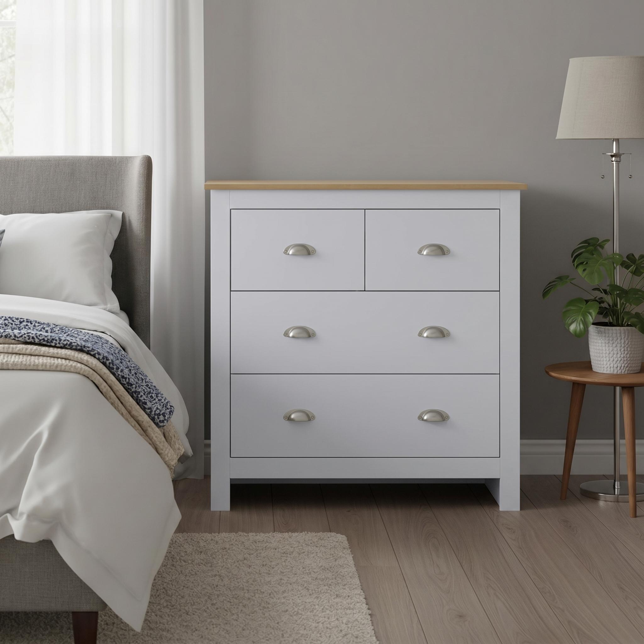 Grey - Jack Wills - 4-Drawer Wood Chest of Drawers - 1
