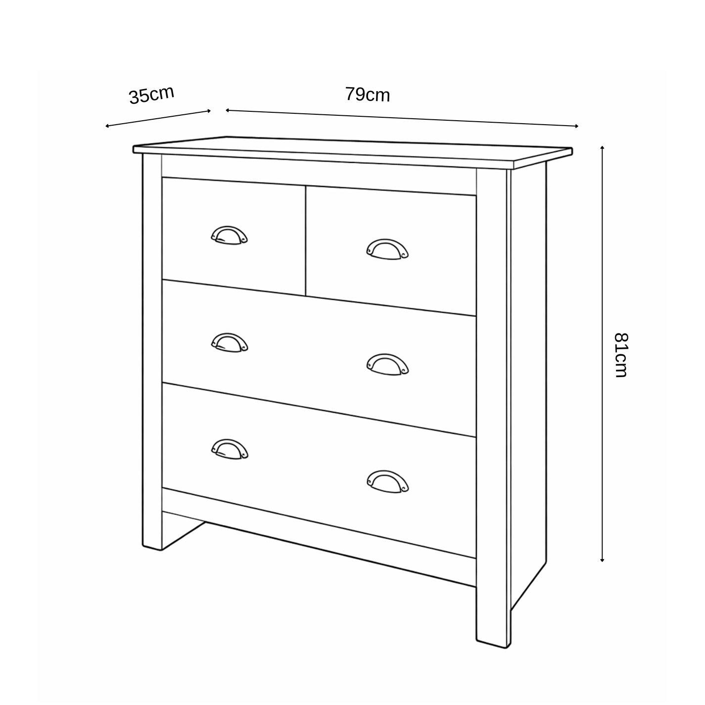 Jack Wills | Lancaster 4 Draw Chest of Drawers | Sports Direct