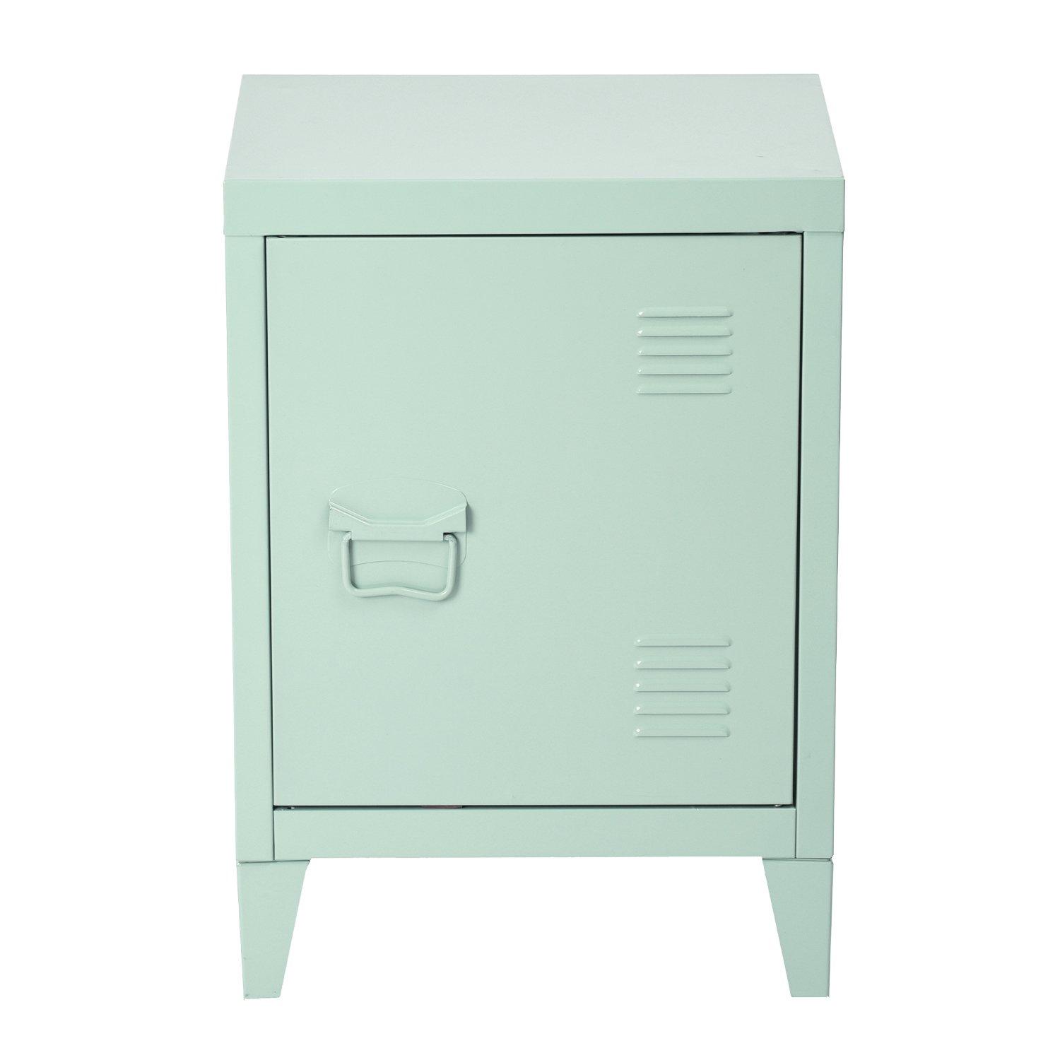 Green - FurnitureR - Storage Cabinet with Single Door and Adjustable Shelf Compact Locker-Style Side Table - 4
