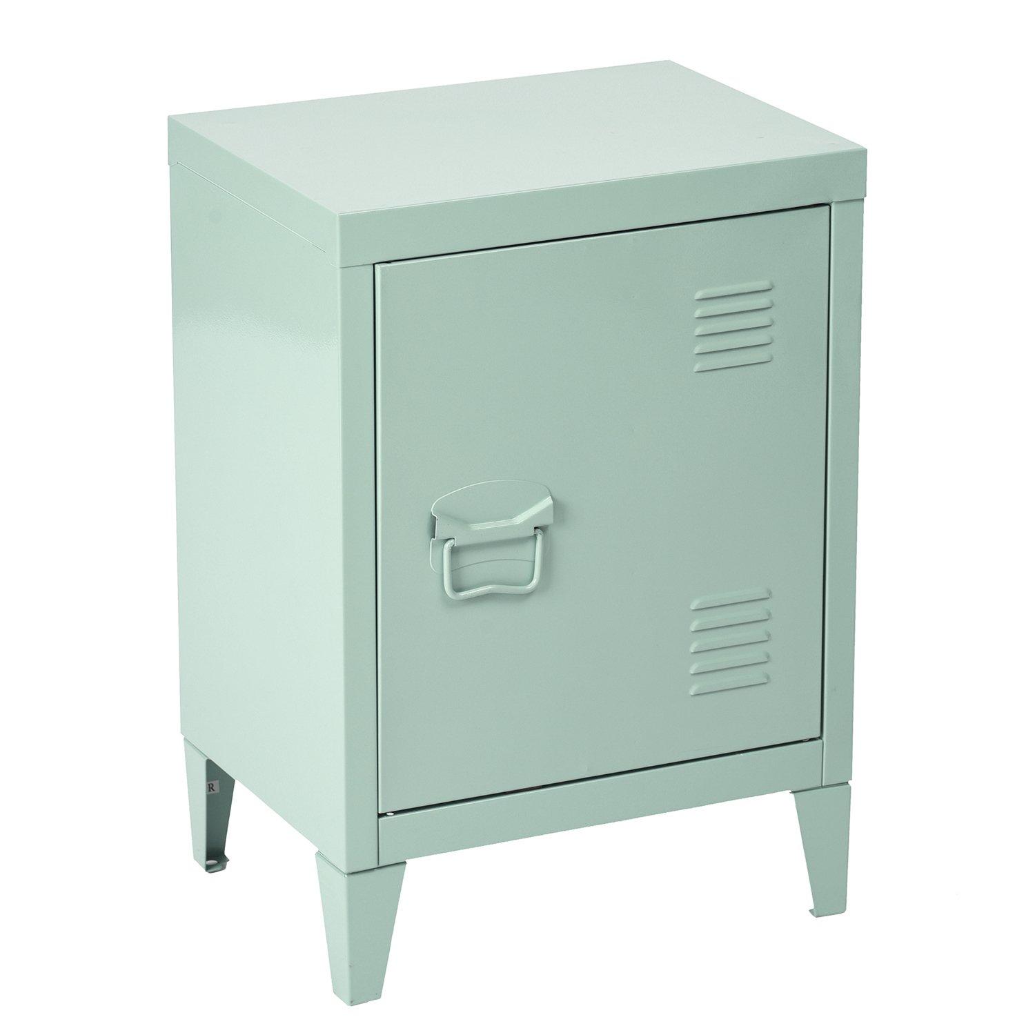 Green - FurnitureR - Storage Cabinet with Single Door and Adjustable Shelf Compact Locker-Style Side Table - 5