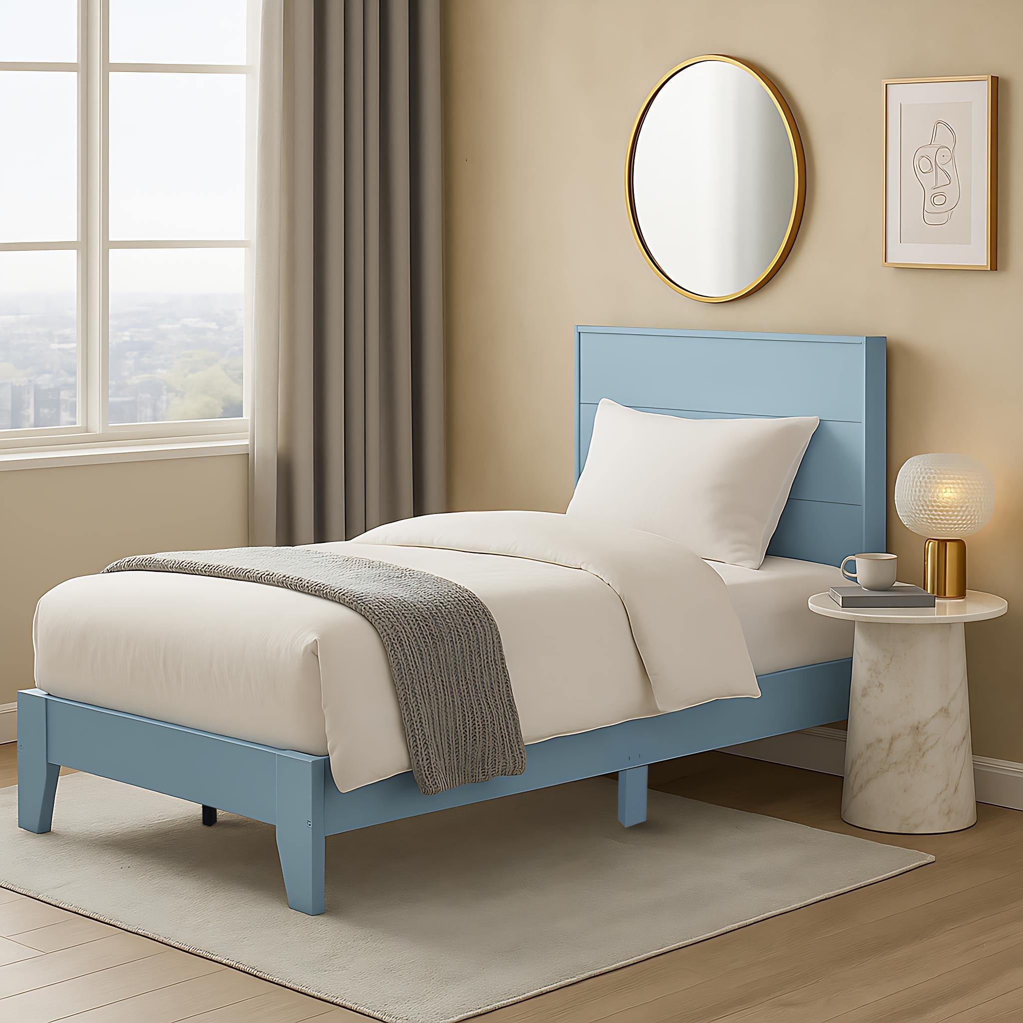 FurnitureR Single Bed Wooden Frame