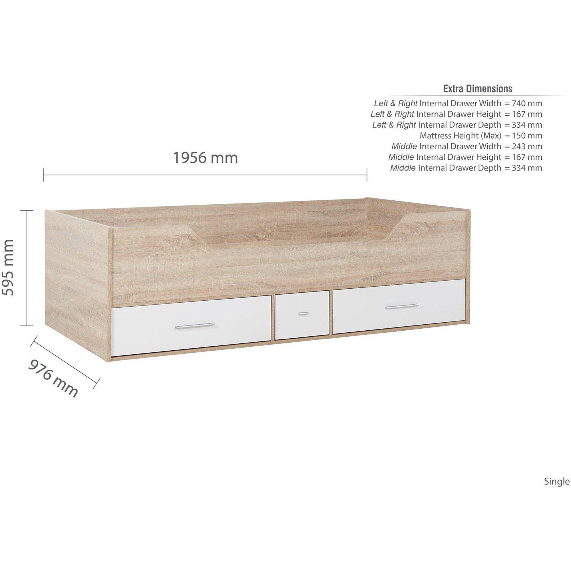 White/Oak - Birlea - Camden Cabin Bed White & Oak - 2