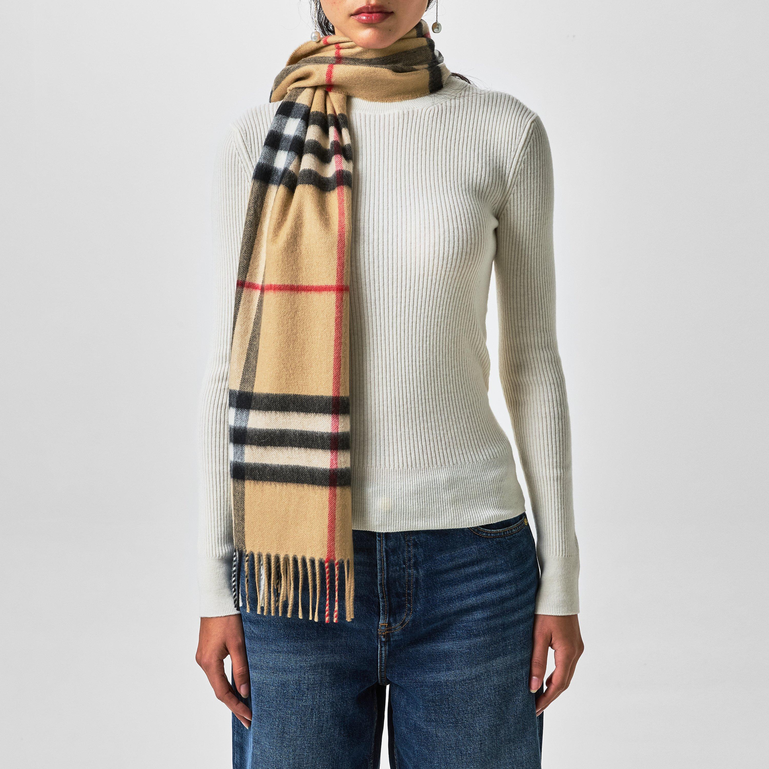 burberry giant check cashmere scarf
