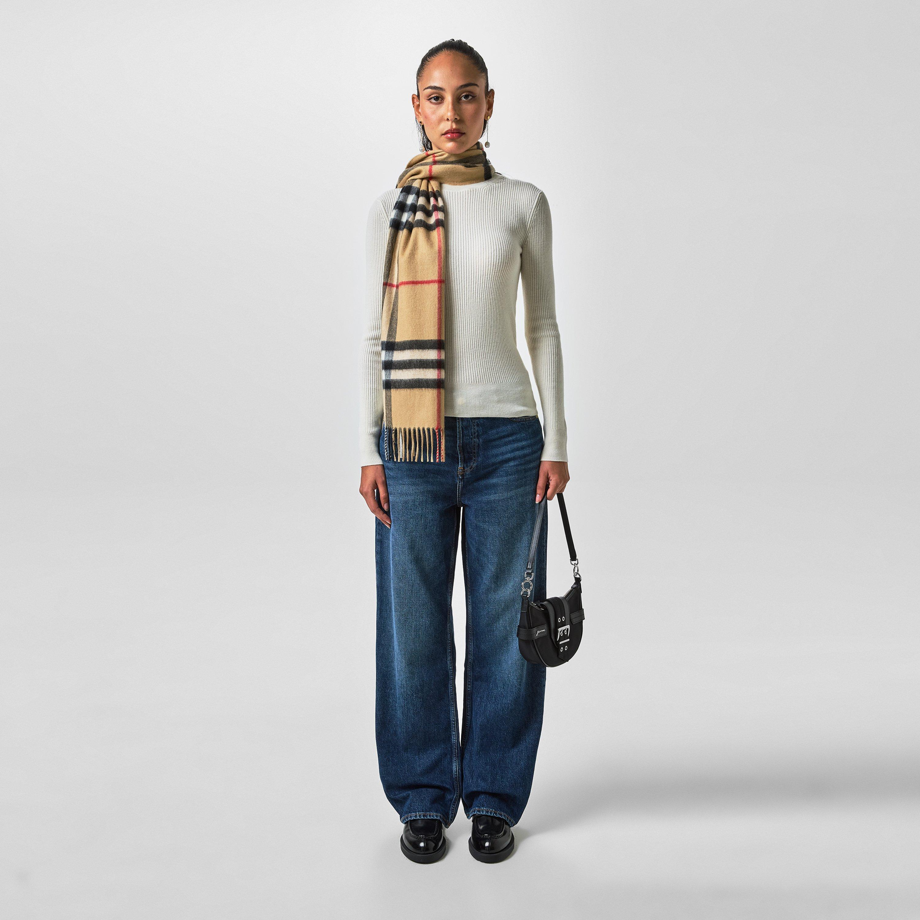 Arc Beige A7026 - Burberry - Check Cashmere Scarf - 4