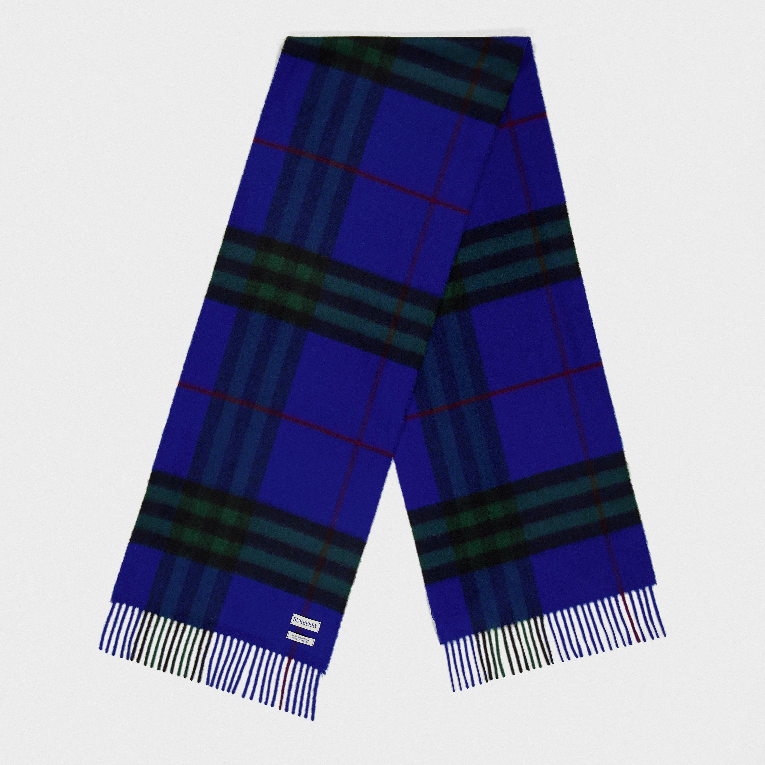 Burberry Check Cashmere Scarf - Knight Blue
