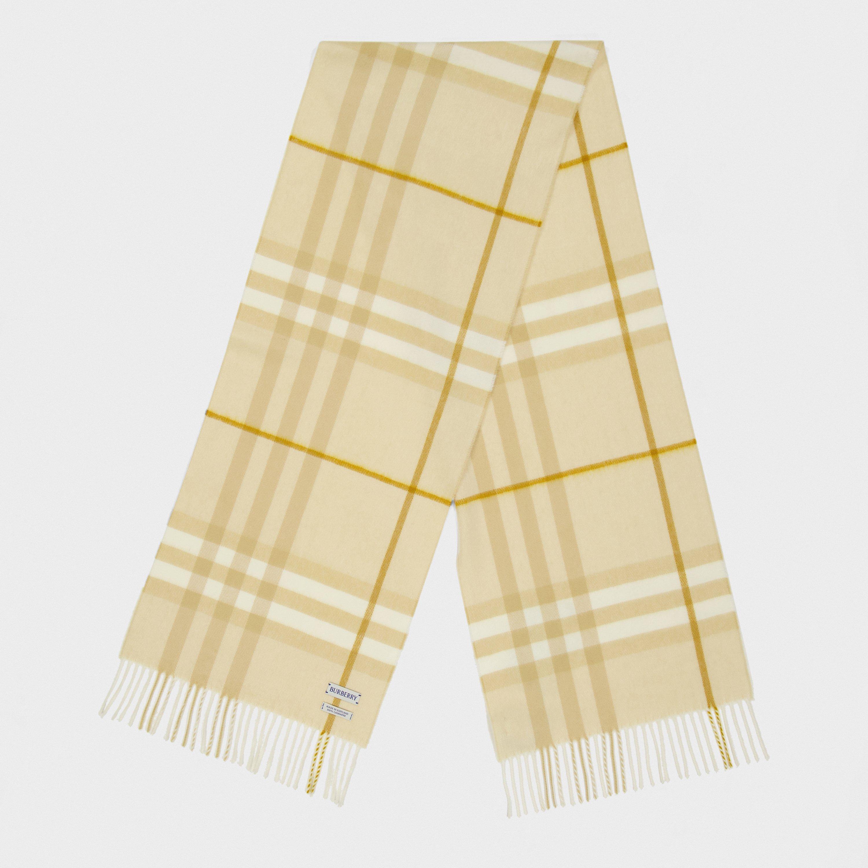 Burberry Check Cashmere Scarf - White Denim