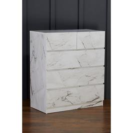 Homelife Helena 5 Drawer Marble Bedside Drawer