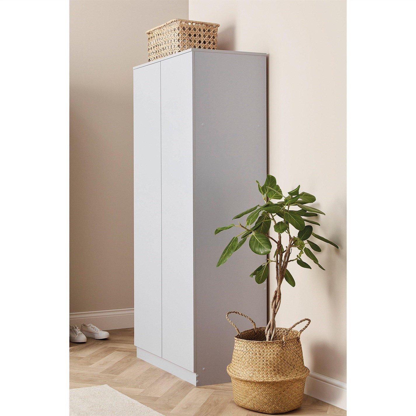 Grey - Homelife - Locke 2 Door Wardrobe - 1