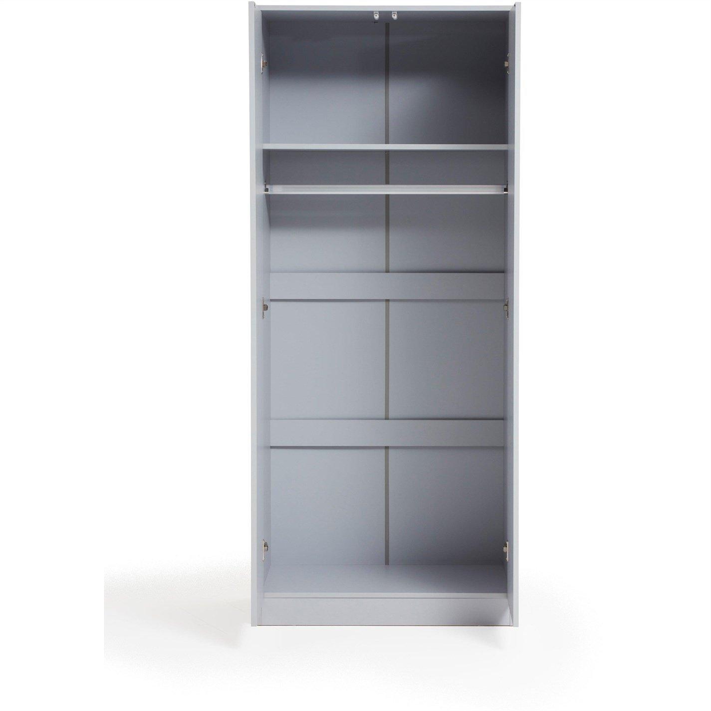Grey - Homelife - Locke 2 Door Wardrobe - 4