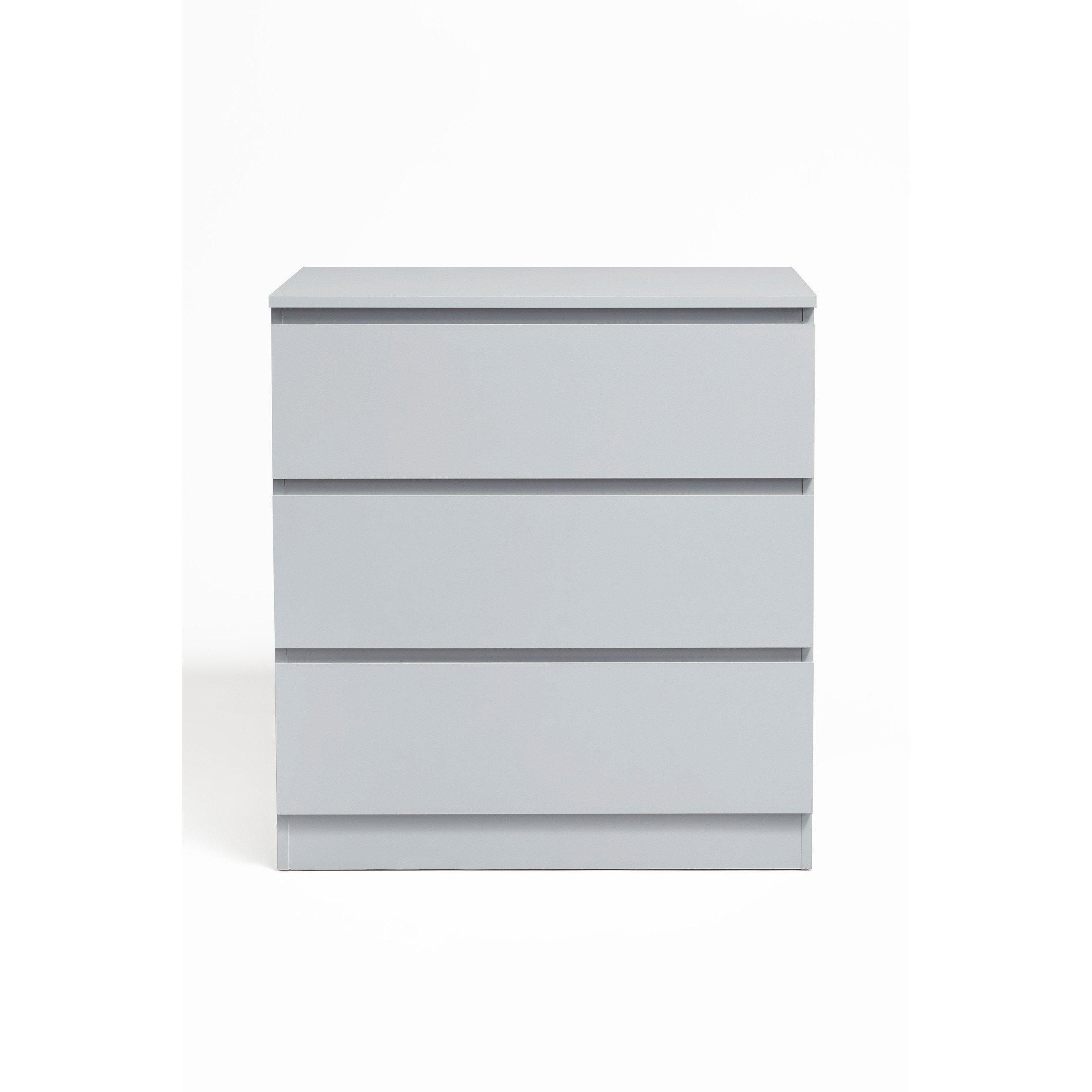 Grey - Homelife - Locke 3 Drawer Chest of Drawers - 2