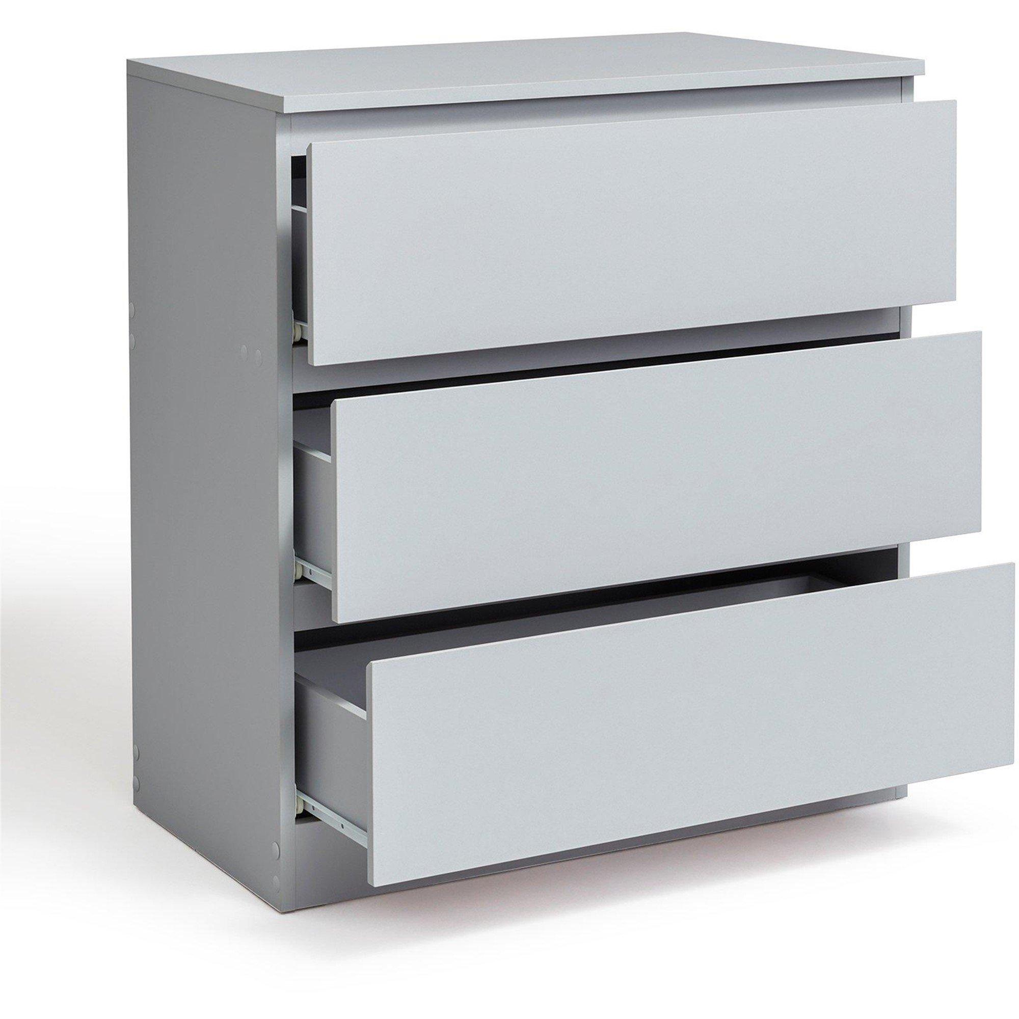 Grey - Homelife - Locke 3 Drawer Chest of Drawers - 3