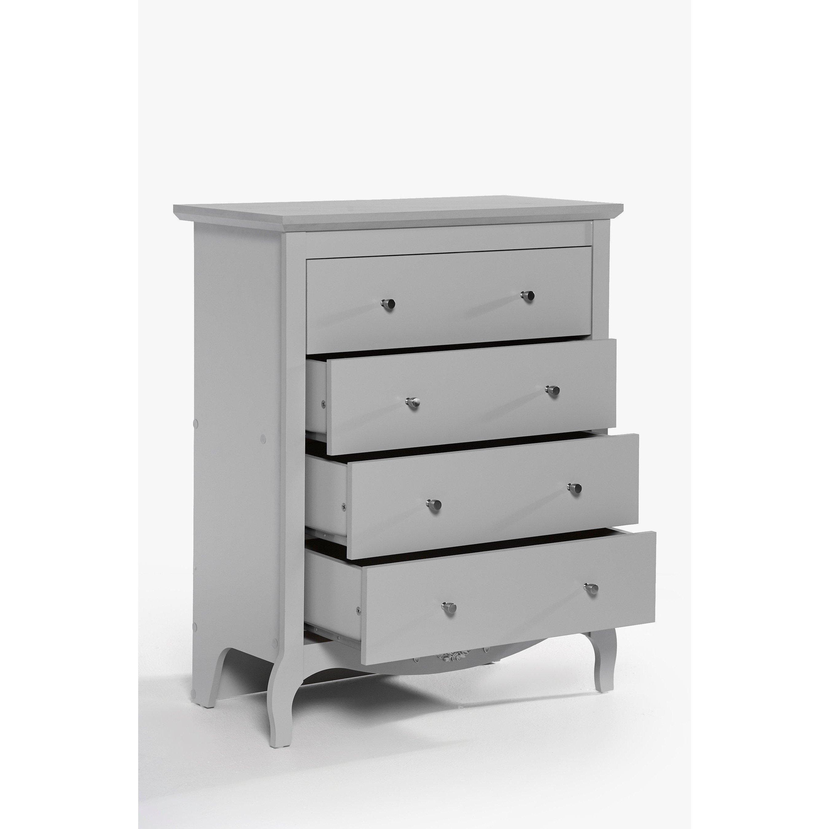 Grey - Homelife - Juliette 4 Drawer Chest of Drawers - 3