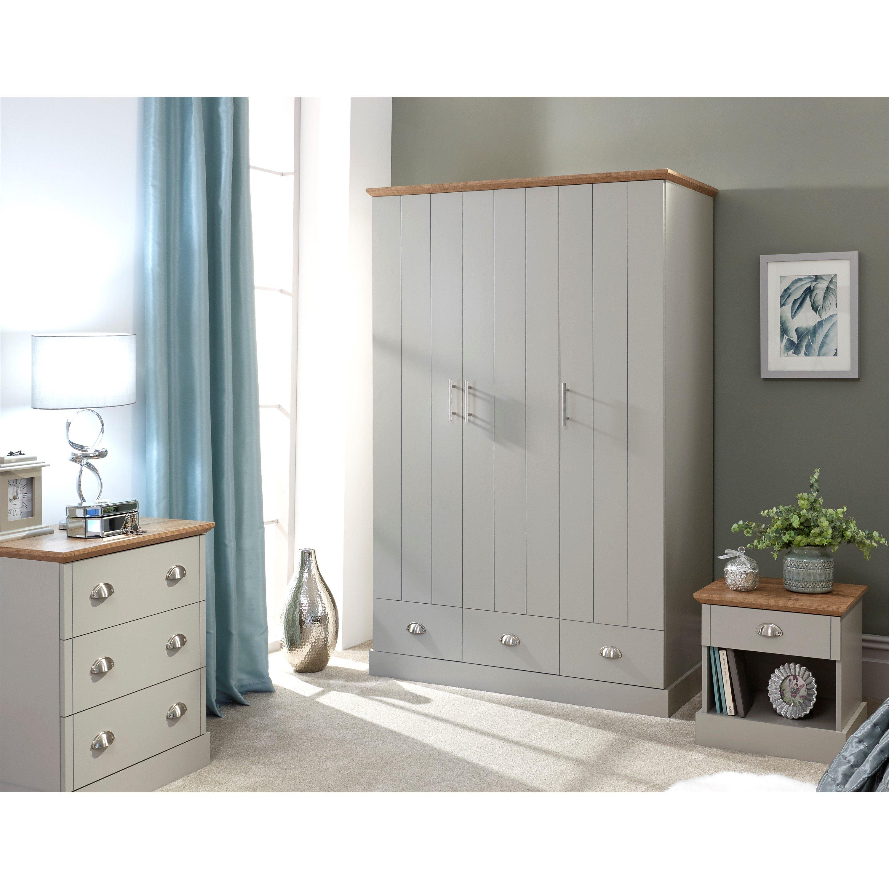 Gfw  Kendal 3 Door 3 Drawer Wardrobe - Grey