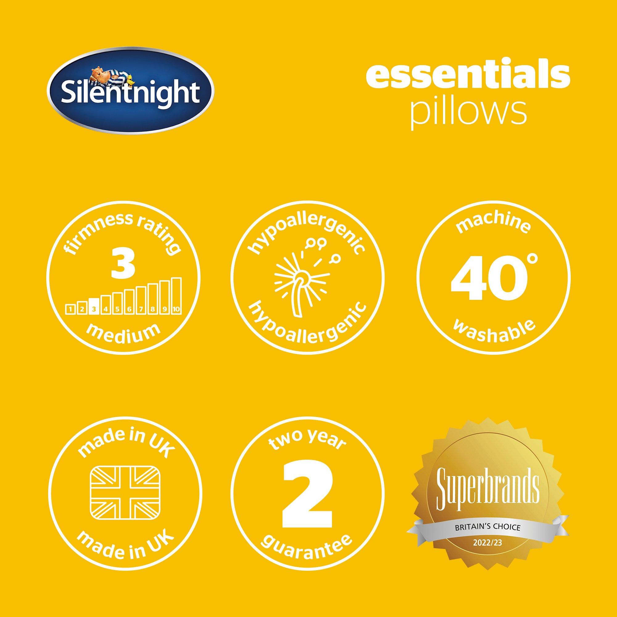 White - Silentnight - Silentnight Essentials Pillow - 2 Pack - 6