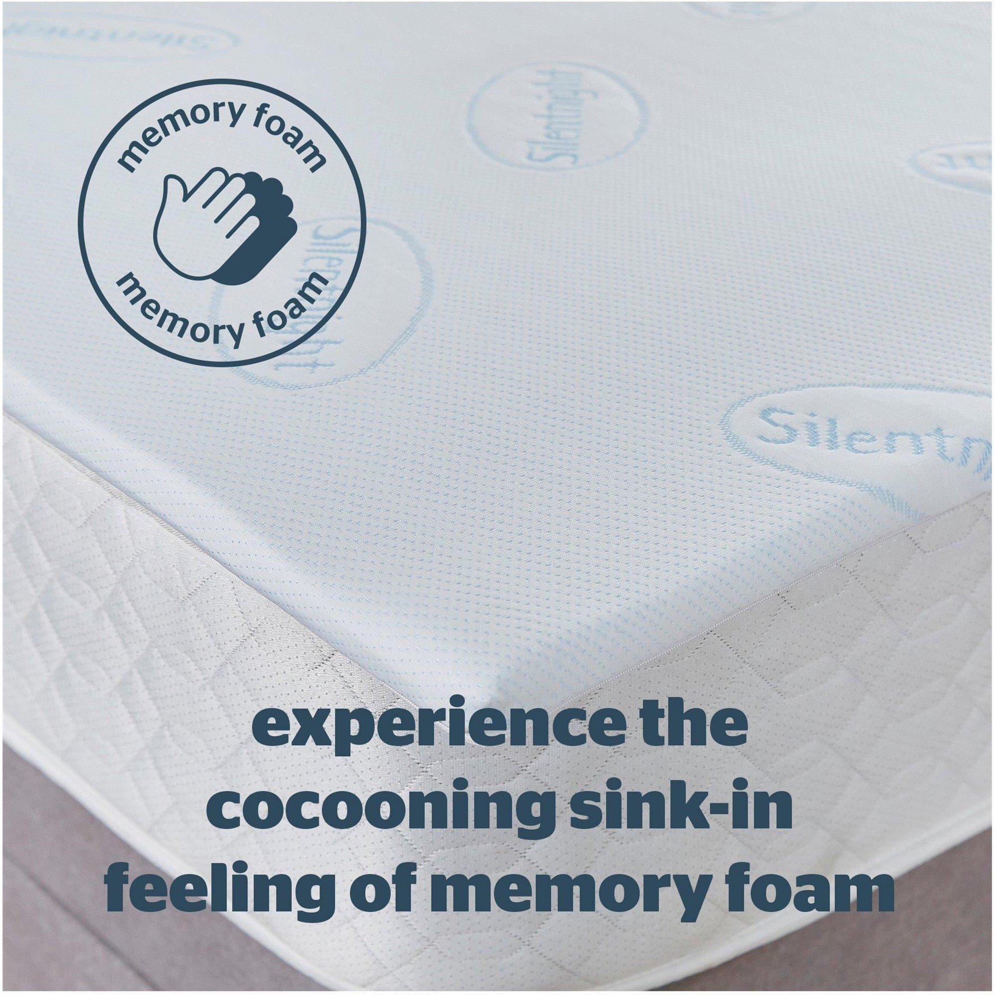 White - Silentnight - Impress 2.5Cm Memory Foam Mattress Topper - 2