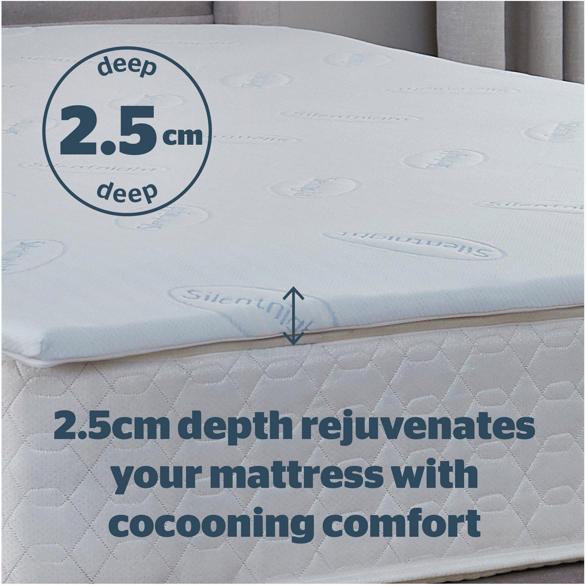 White - Silentnight - Impress 2.5Cm Memory Foam Mattress Topper - 3