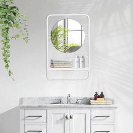 FurnitureR HAGAN Bathroom Mirror with shelf
