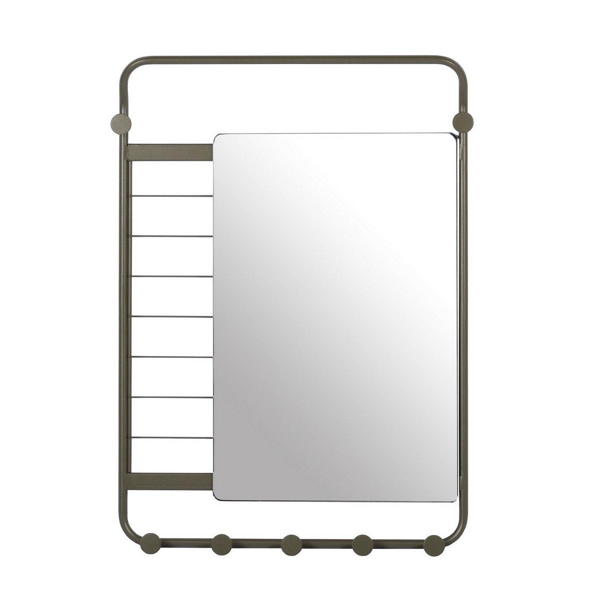 Green - FurnitureR - HAMMER Bathroom Mirror with shelf - 3