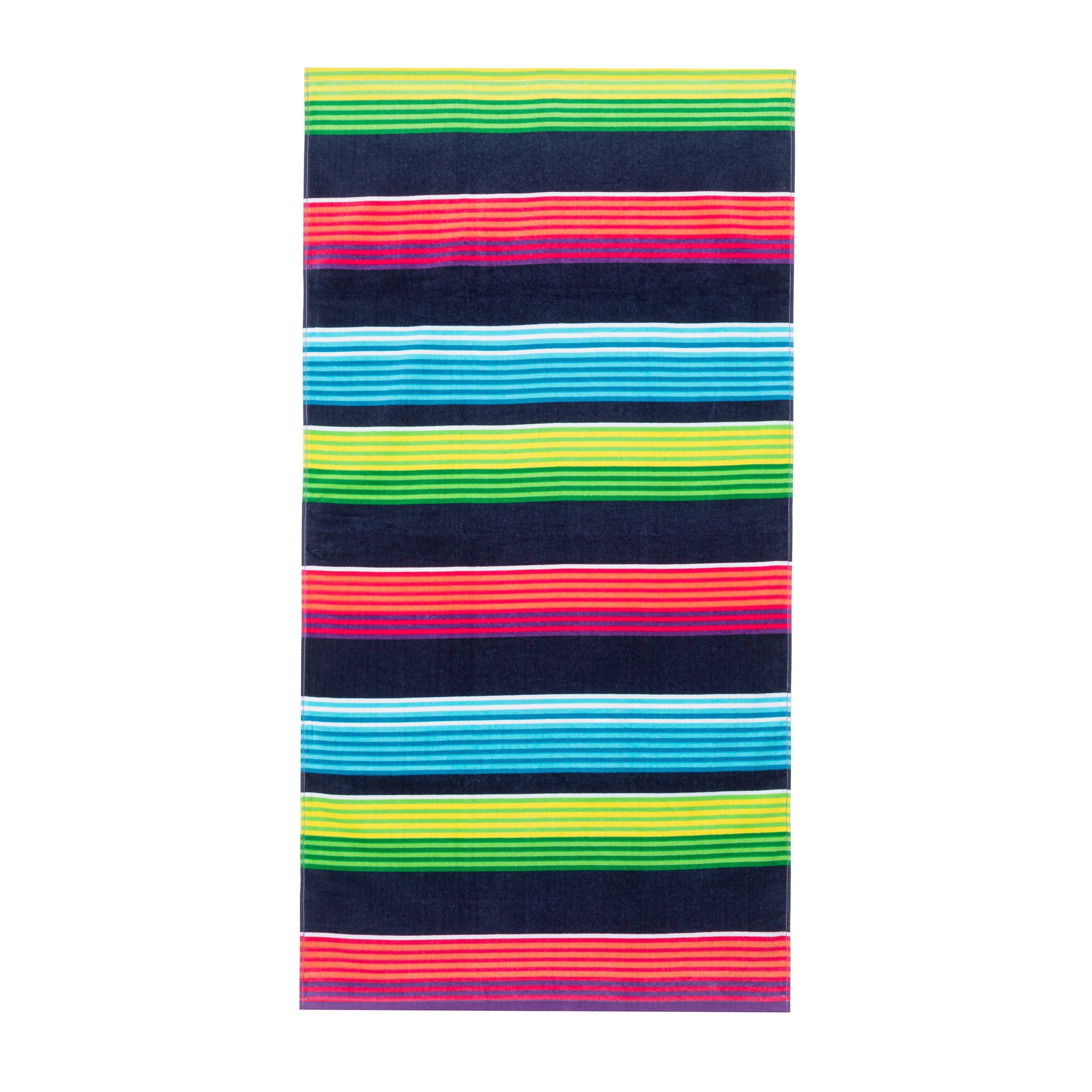 Stripe - Hot Tuna - Print Beach Towel - 1