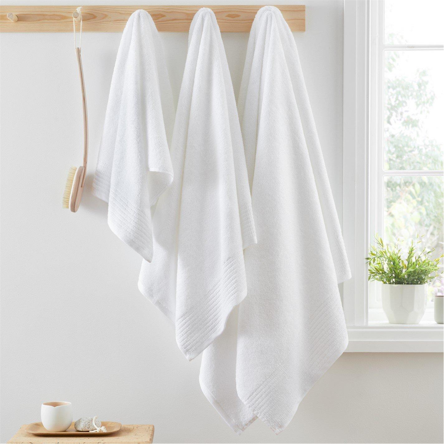 Jack Wills  600Gsm Pure Egyptian Cotton Towel - White - Bath Towel