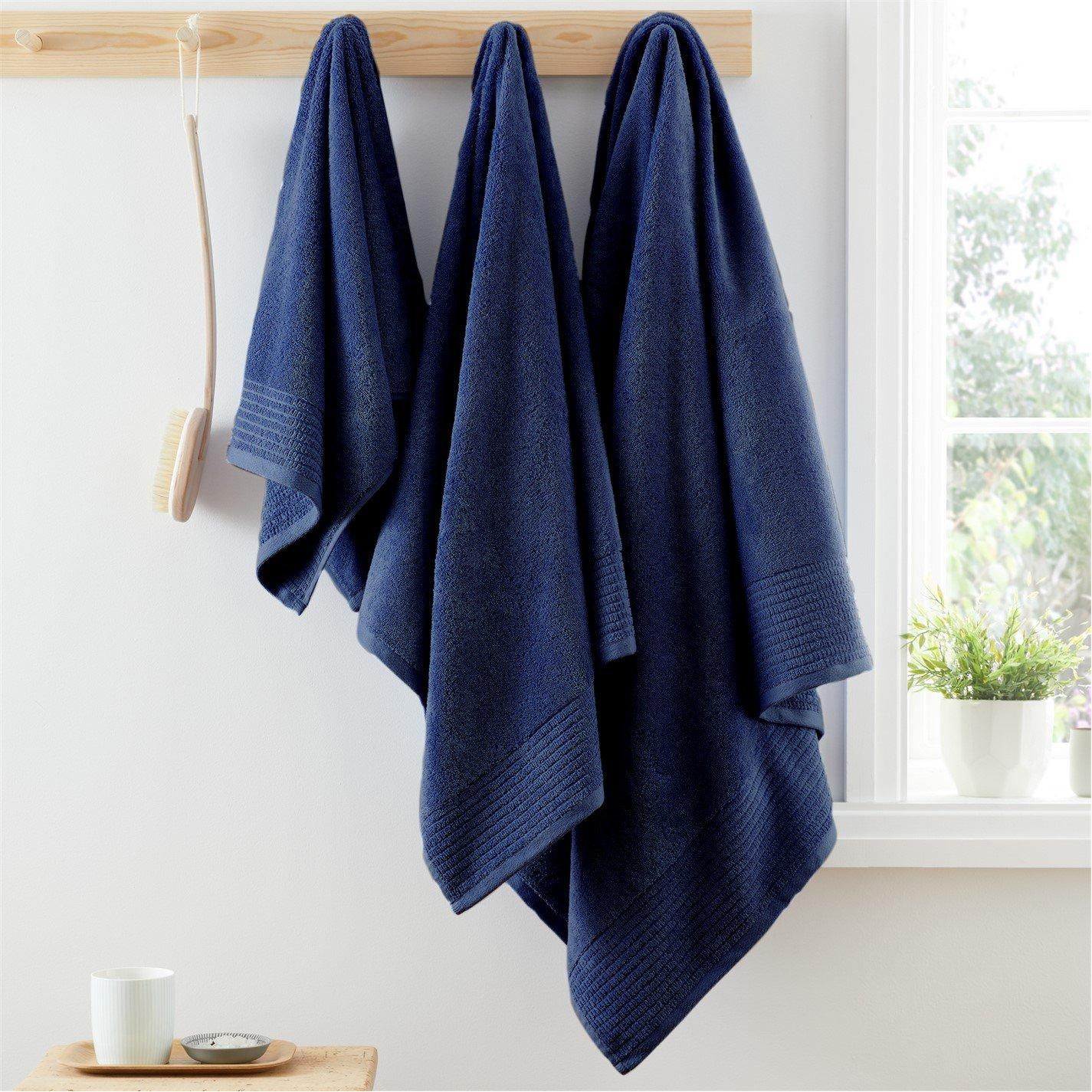 Jack Wills  600Gsm Pure Egyptian Cotton Towel - Navy - Bath Towel