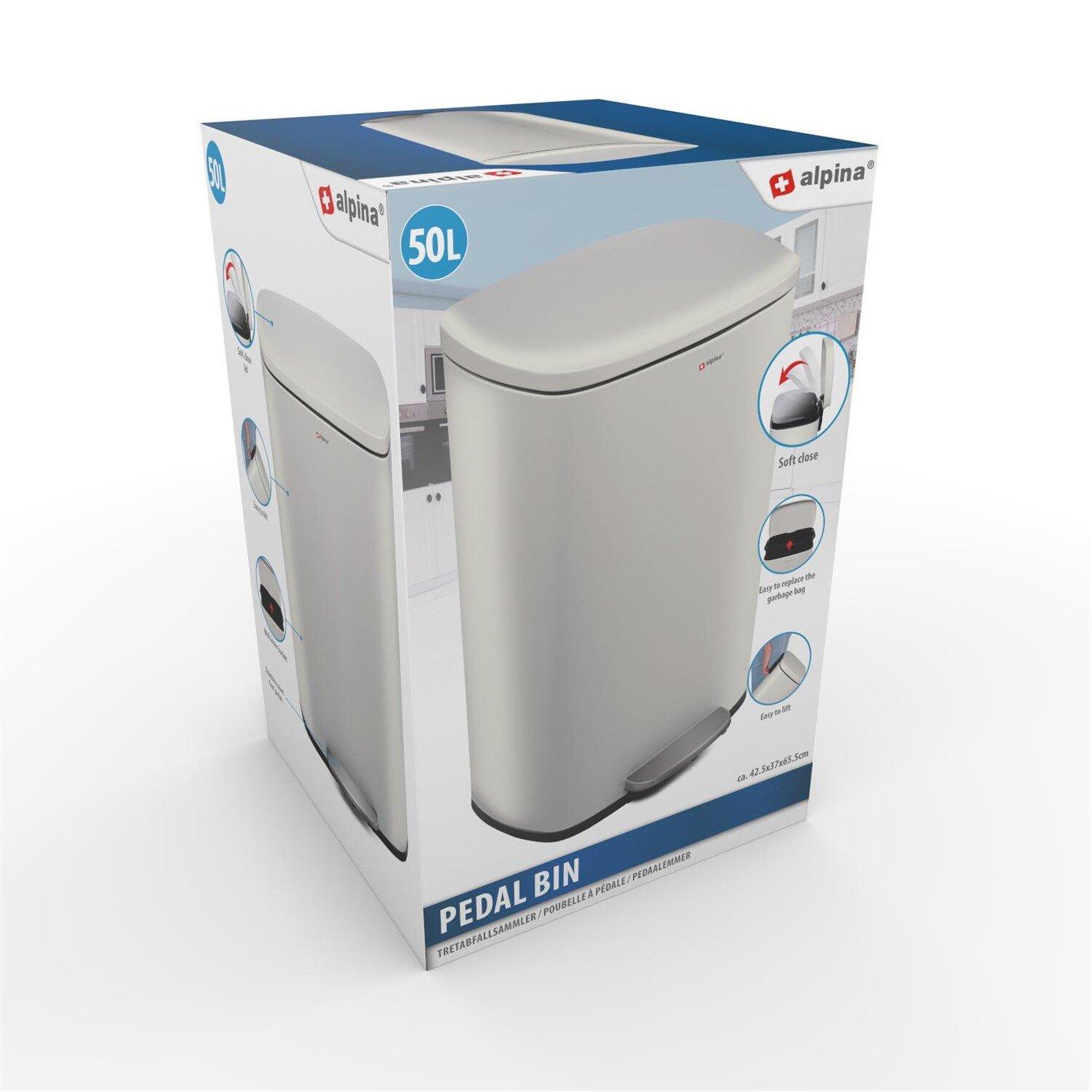 Silver - Alpina - Pedal bin 50L - 3