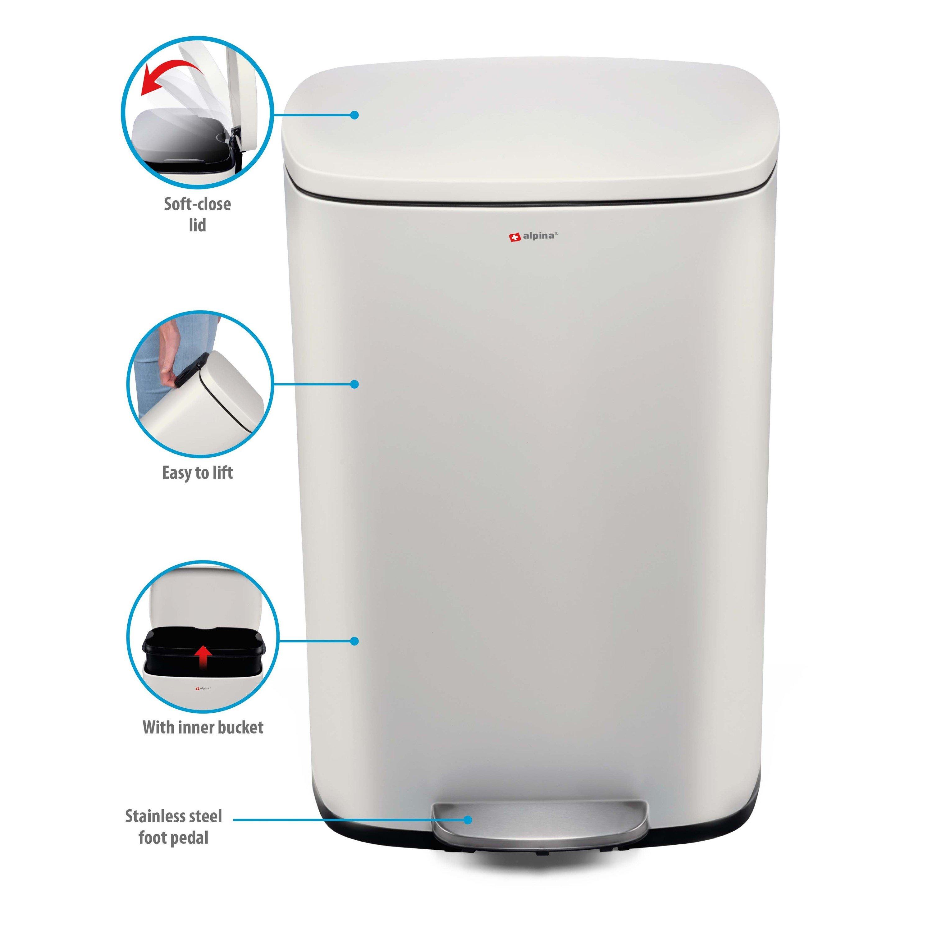 Silver - Alpina - Pedal bin 50L - 4