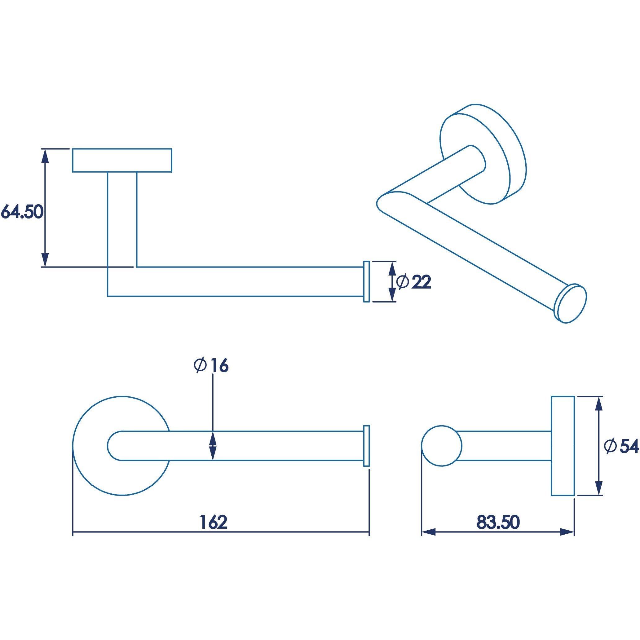 Black - Croydex - Flexi-Fix Black Epsom Toilet Roll Holder - 6