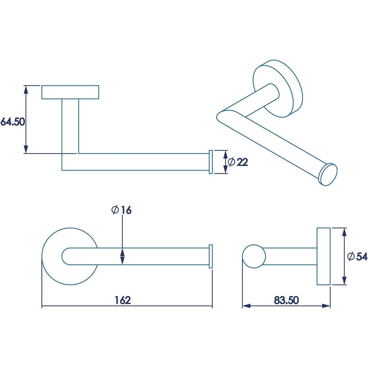 Black - Croydex - Flexi-Fix Black Epsom Toilet Roll Holder - 7